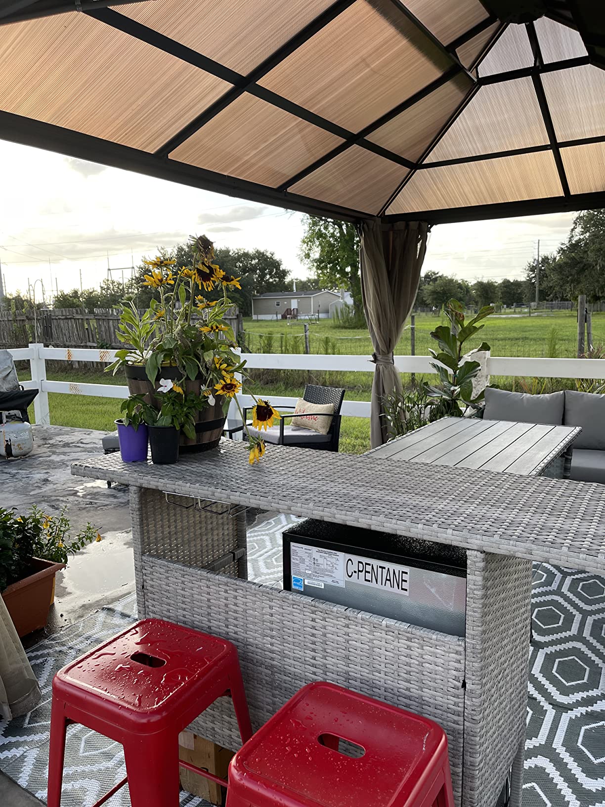 Best Choice Products Outdoor Patio Wicker Bar Counter Table Backyard Furniture w/ 2 Steel Shelves and 2 Sets of Rails - Gray customer photo 1