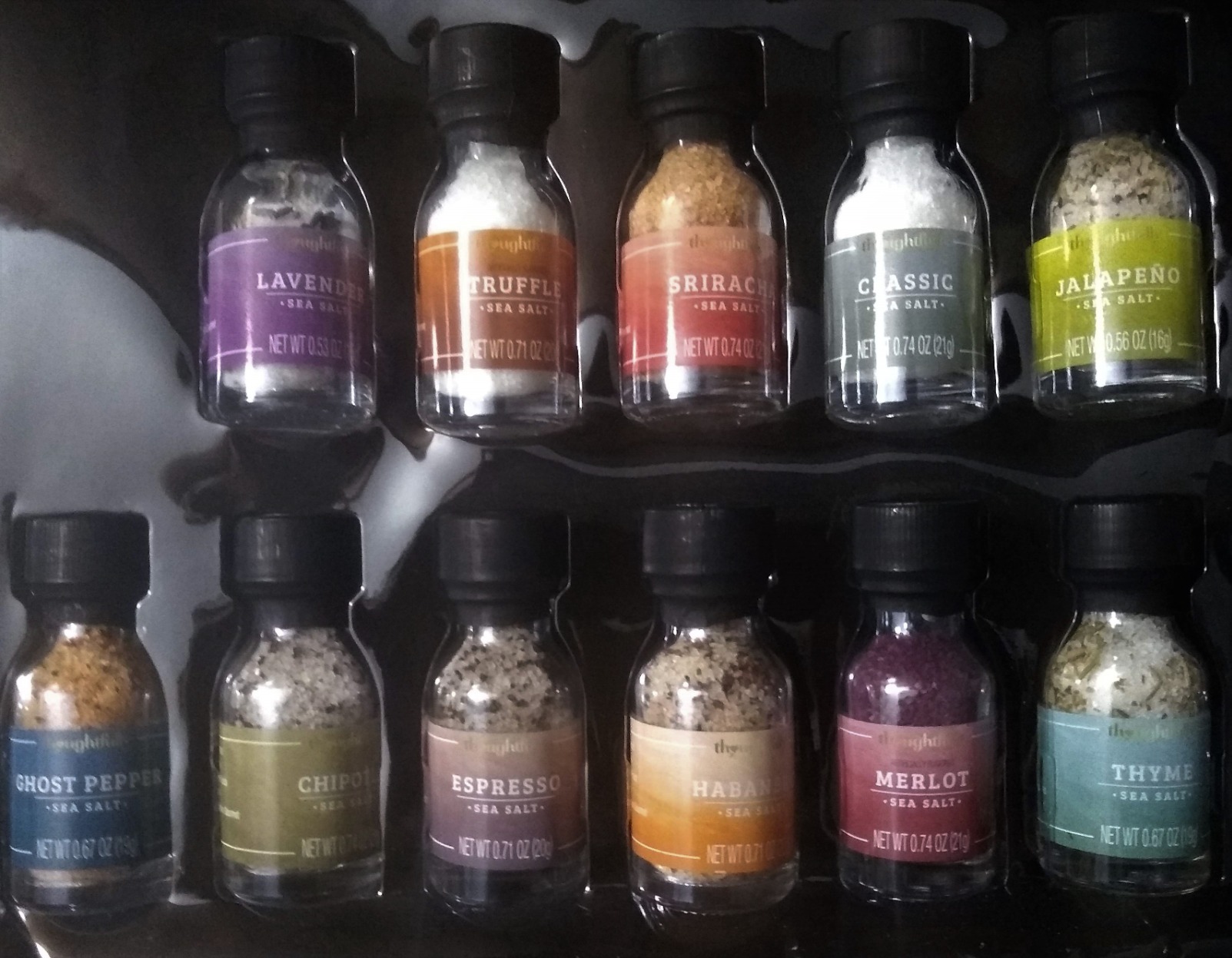 Thoughtfully Gourmet, Gourmet Salt Sampler Collection Gift Set, Vegan and Vegetarian, Uniquely Flavored Seasoning Salts Including Smoked, Truffle, Merlot, Lavender, Espresso and More, Set of 18 customer photo 1