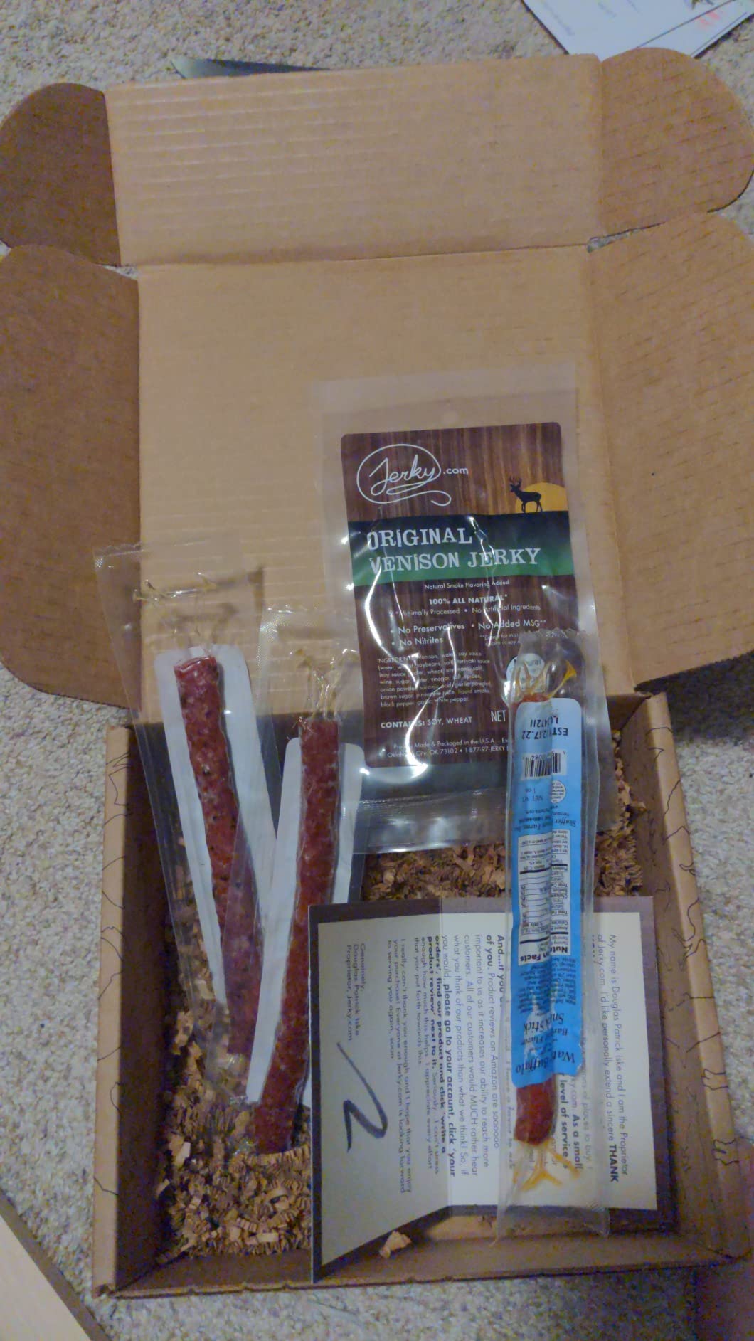 Jerky.com Exotic Jerky Gift Box | 8pc Wild Game Exotic Jerky Variety Pack with Venison, Elk, Wild Boar, & Buffalo | High Protein, Low Fat, Keto Exotic Meat Snacks Jerky Gifts | Fathers Day Gift for Dad customer photo 1