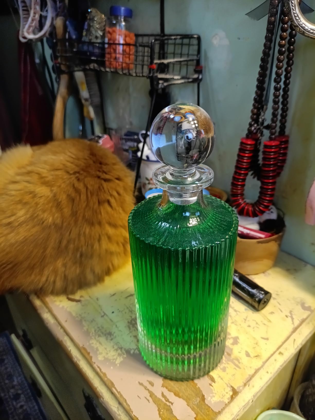 Whiskey Decanter and Glass Stopper 27 oz Round Ribbed Decanter for Whiskey, Bourbon, Brandy, Liquor, and Rum customer photo 1