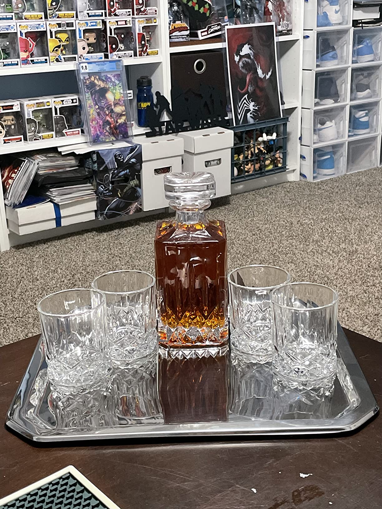 Viski Admiral Crystal Whiskey Tumbler Set, Classic Lowball Cocktail Glasses, Crystal Clear Drinking Glasses for Bourbon, Scotch, Spirits, Neat Pours, Gifts for Men, Home Bar, 10 oz, Set of 4 customer photo 2
