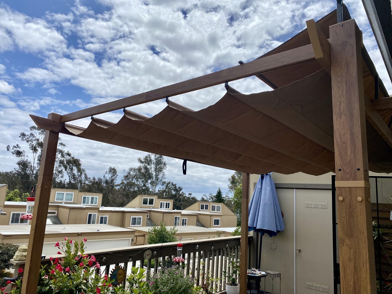 Domi Outdoor Living 10' X 13' Outdoor Retractable Pergola with Weather-Resistant Canopy Aluminum Garden Pergola Patio Grill Gazebo for Courtyard customer photo 2