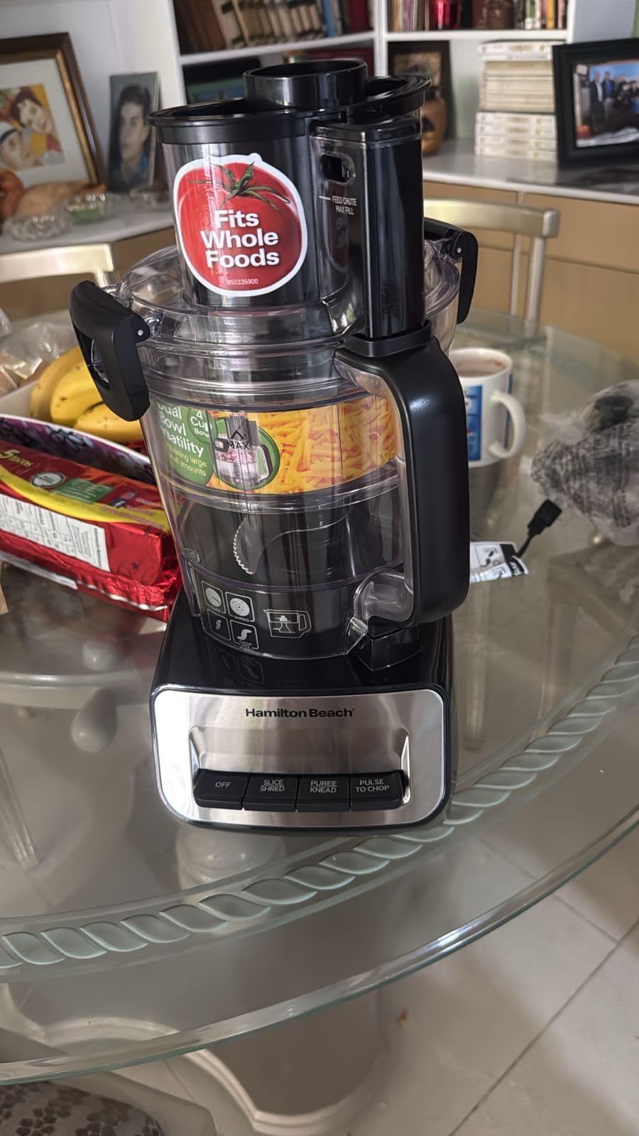 Hamilton Beach Stack & Snap Food Processor and Vegetable Chopper, Stainless Steel Blades, 14 Cup + 4-Cup Mini Bowls, 3-Speed 500 Watt Motor, Black (70585) customer photo 2
