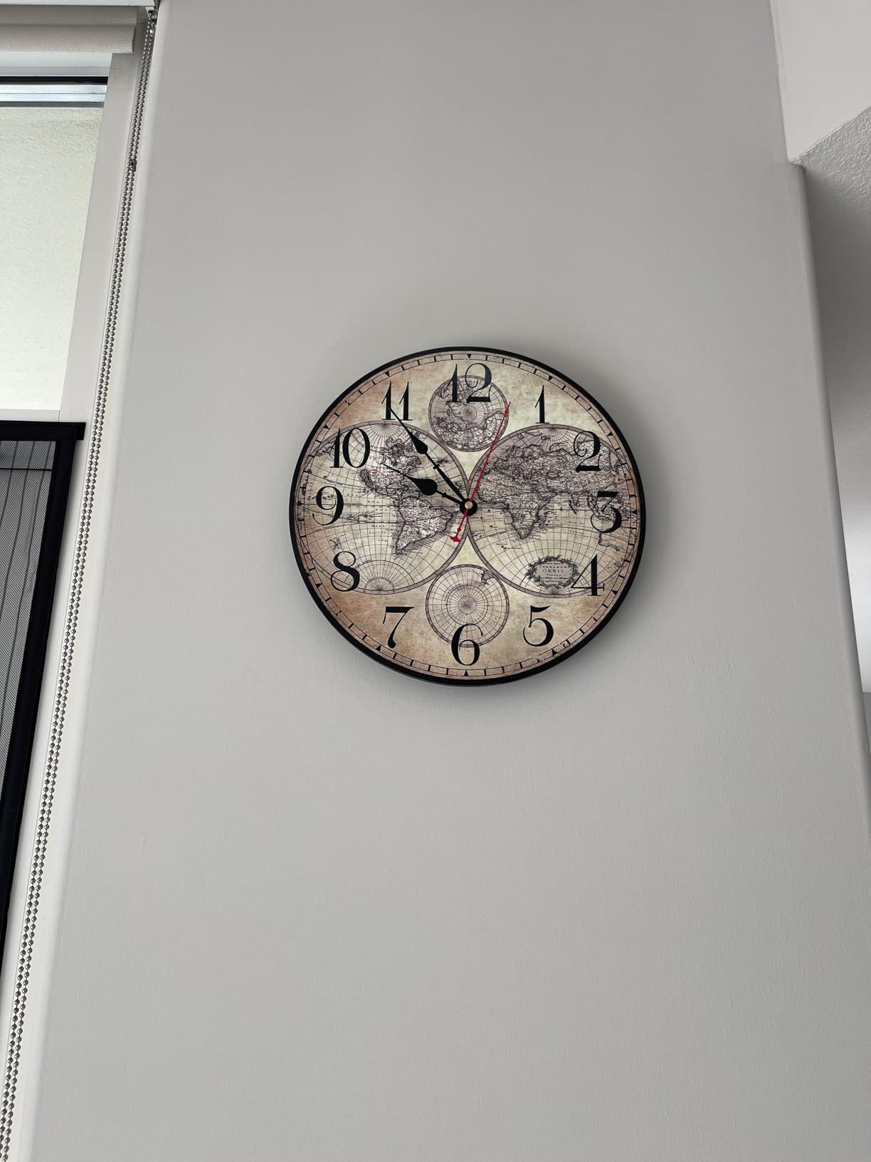 14 Inch Retro Vintage French Country Style Round Wooden Wall Clock Silent Battery Operated Non-Ticking Decorative Clock for Kitchen Farmhouse Bedroom Home Wall customer photo 1
