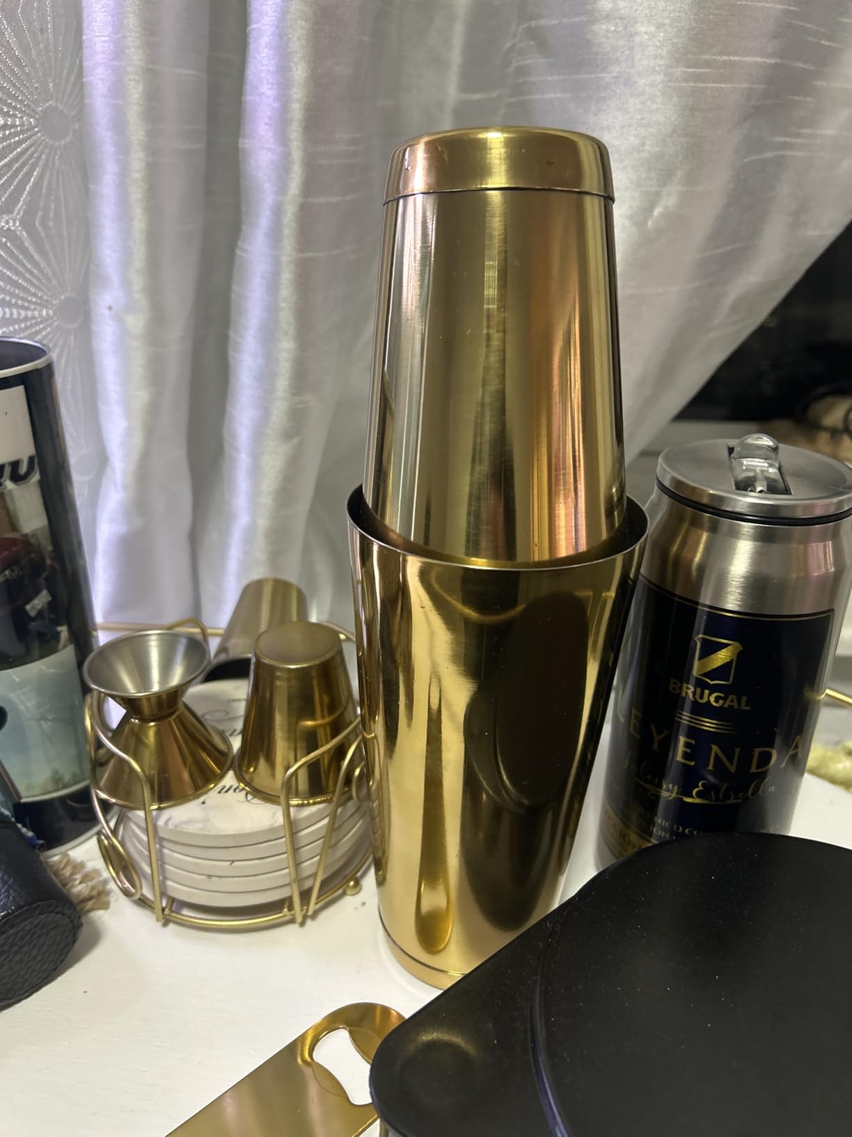 Bar Set Cocktail Shaker Set, Stainless Steel Mixology Bartender Kit, 16 Piece Cocktail Kit, Silver Cocktail Set, Bar Tools: 30oz Martini Shaker, Muddler, Bar Kit Cocktail Book, Jigger and Pourers customer photo 1