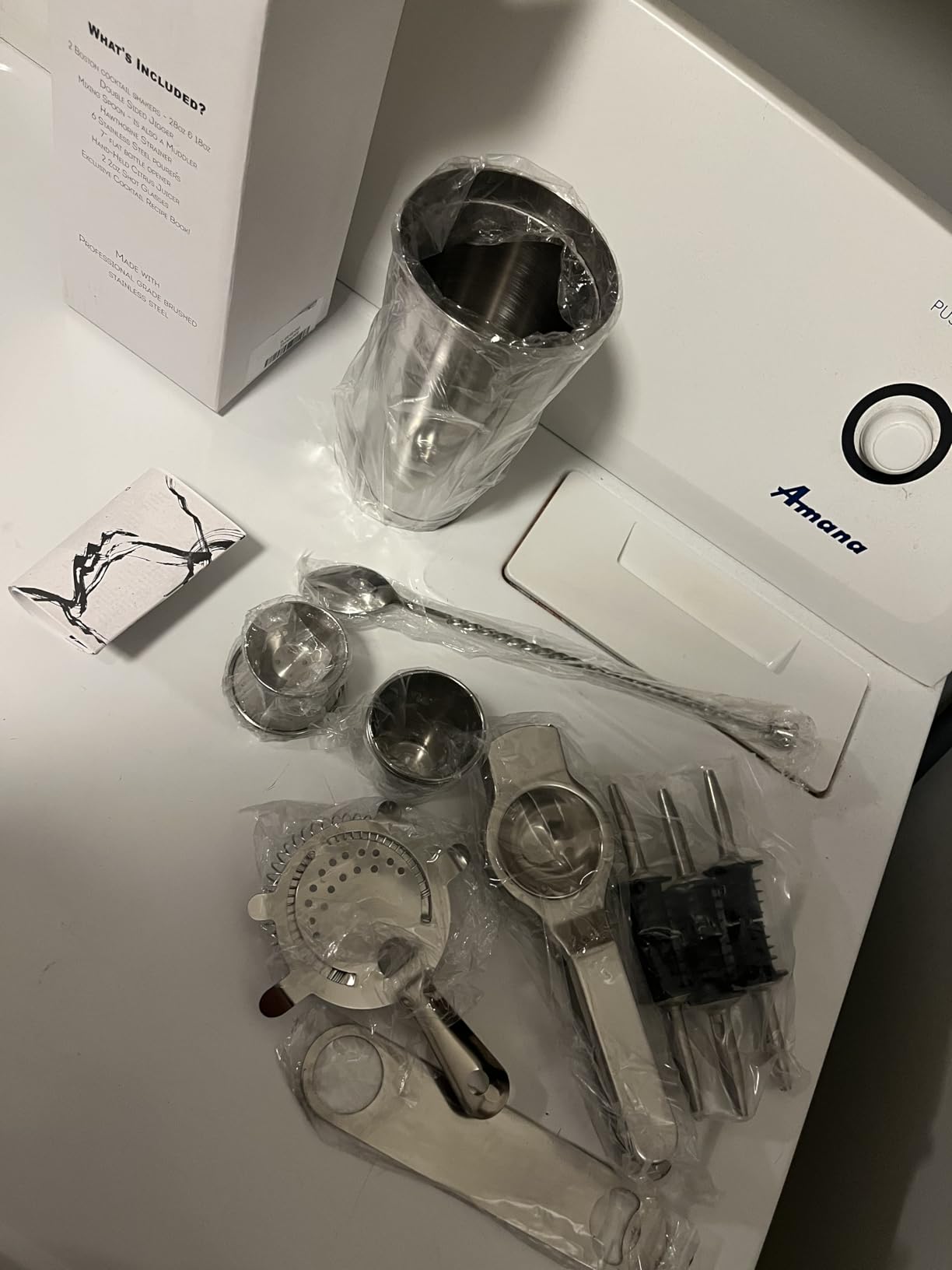 Bar Set Cocktail Shaker Set, Stainless Steel Mixology Bartender Kit, 16 Piece Cocktail Kit, Silver Cocktail Set, Bar Tools: 30oz Martini Shaker, Muddler, Bar Kit Cocktail Book, Jigger and Pourers customer photo 2