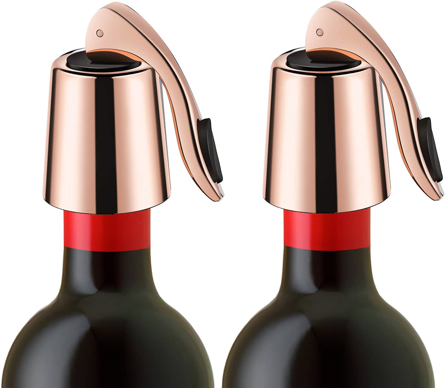 ERHIRY Wine Stoppers Set of 2 - Stainless Steel Wine Bottle Stopper with Silicone Seal, Reusable Beverage Preserver customer photo 1