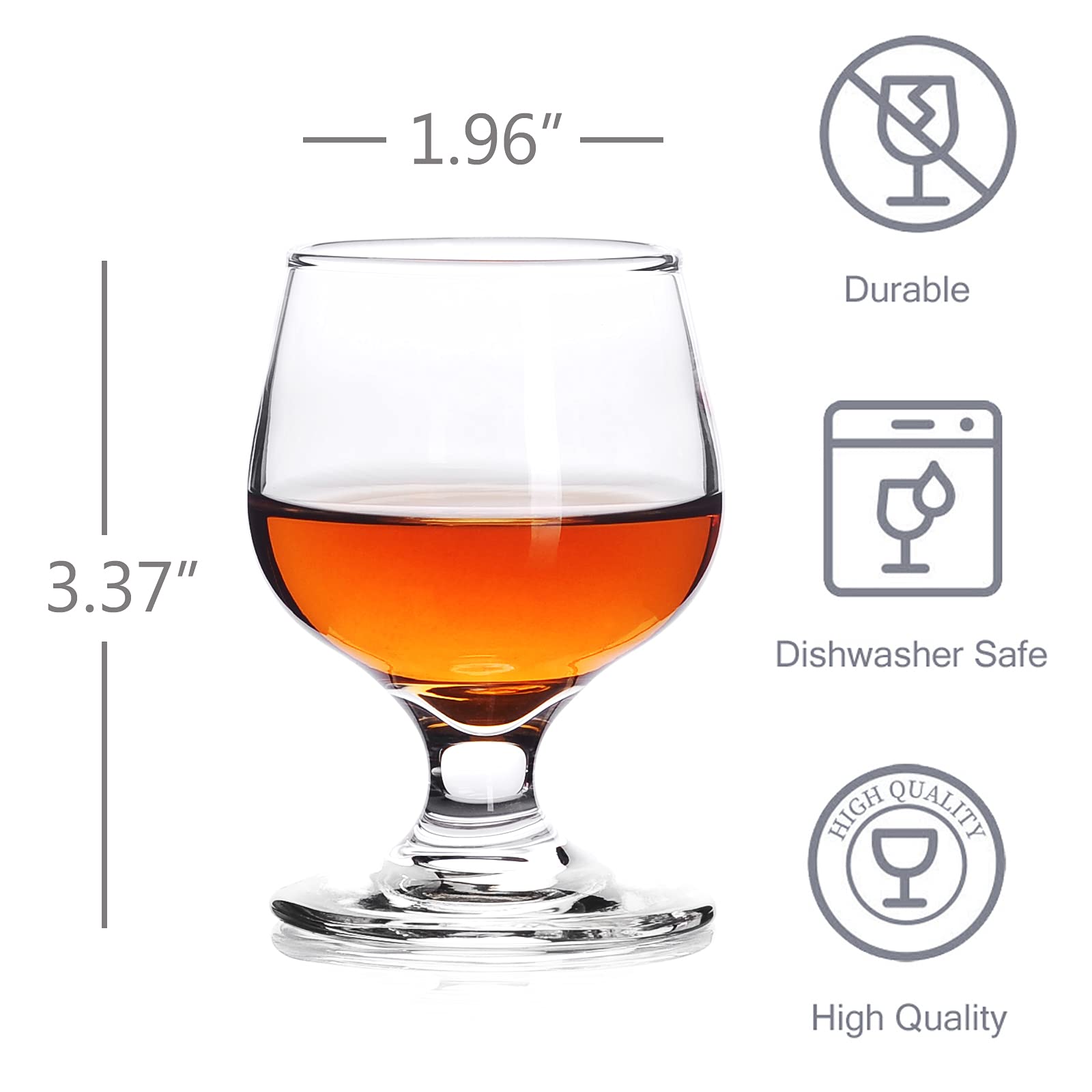 Valeways 3.5oz Shot Glass Set of 6 - Clear, Cute Glasses Perfect for Tasting Brandy customer photo 2