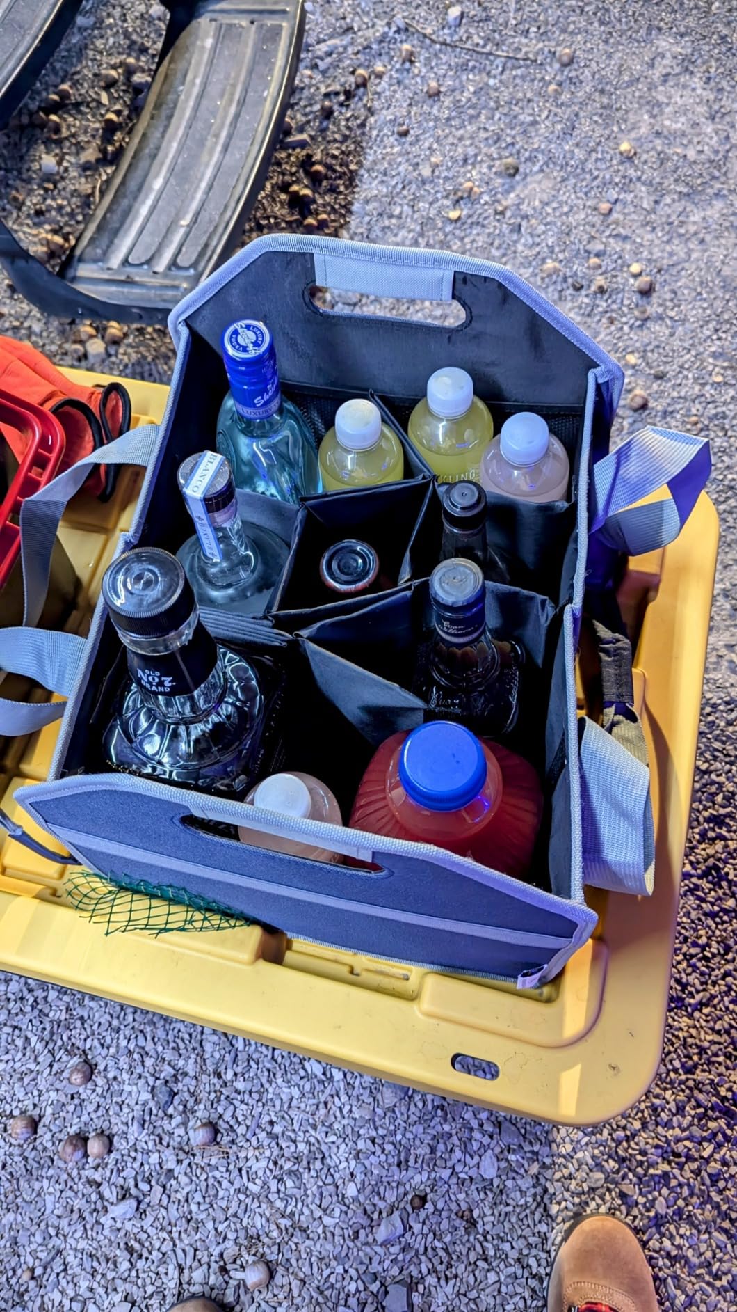 12 Bottle Wine Carrier Bag Collapsible Reusable with Strap for Liquor Champagne Beer Glasses Storage Shopping Travel (Navy Blue) customer photo 1