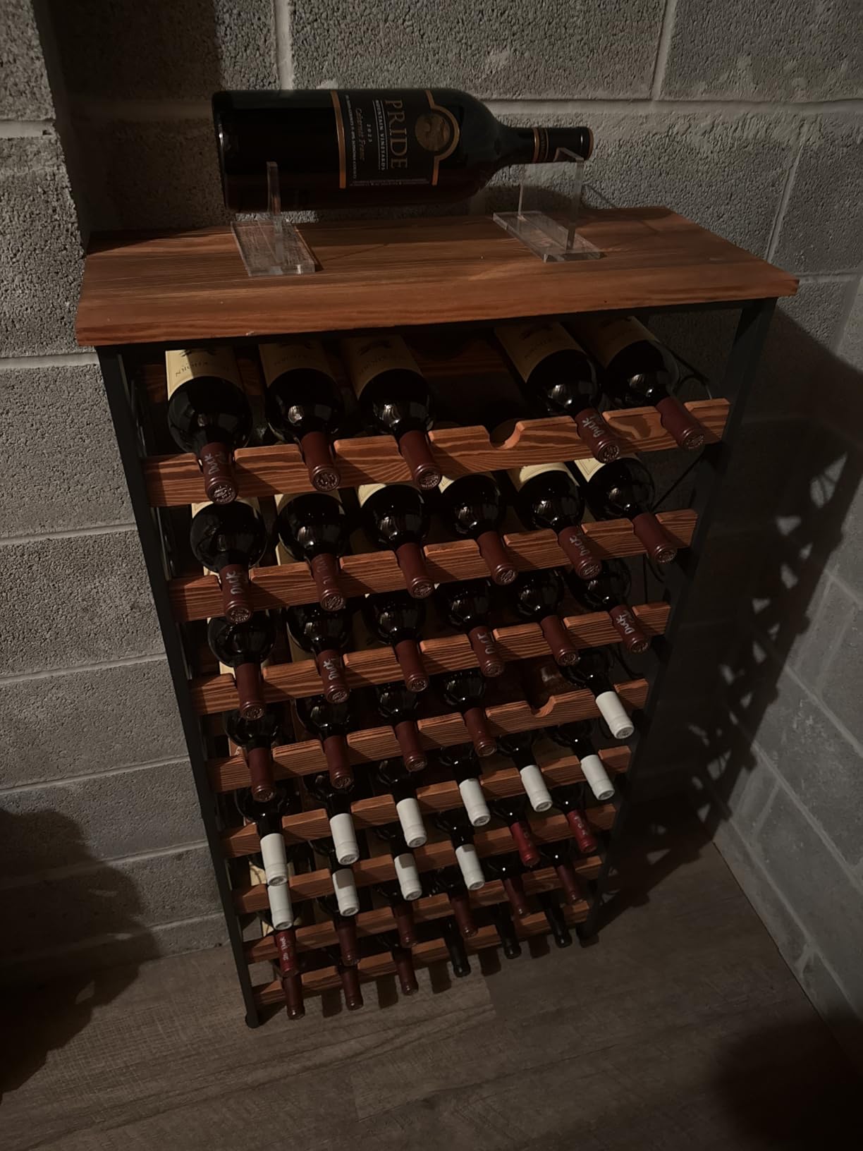 Sonyabecca 48 Bottle Wine Rack Freestanding Floor with Wood Top, 8-Tier Wine Storage Shelf with Serving Station, Wine Holder for Kitchen, Bar, Dining Room, Home Bar Cabinet for Wine Bottles, No Wobble customer photo 1