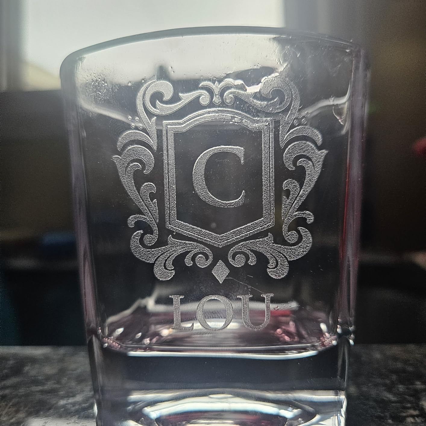 Amazing Items Set of 4 - Whiskey Gifts for Men, Personalized Whiskey Glasses w/Name & Initial - 9 Designs - 9 oz, Limited Edition Monogrammed Rocks Glasses, Dad Gifts customer photo 2