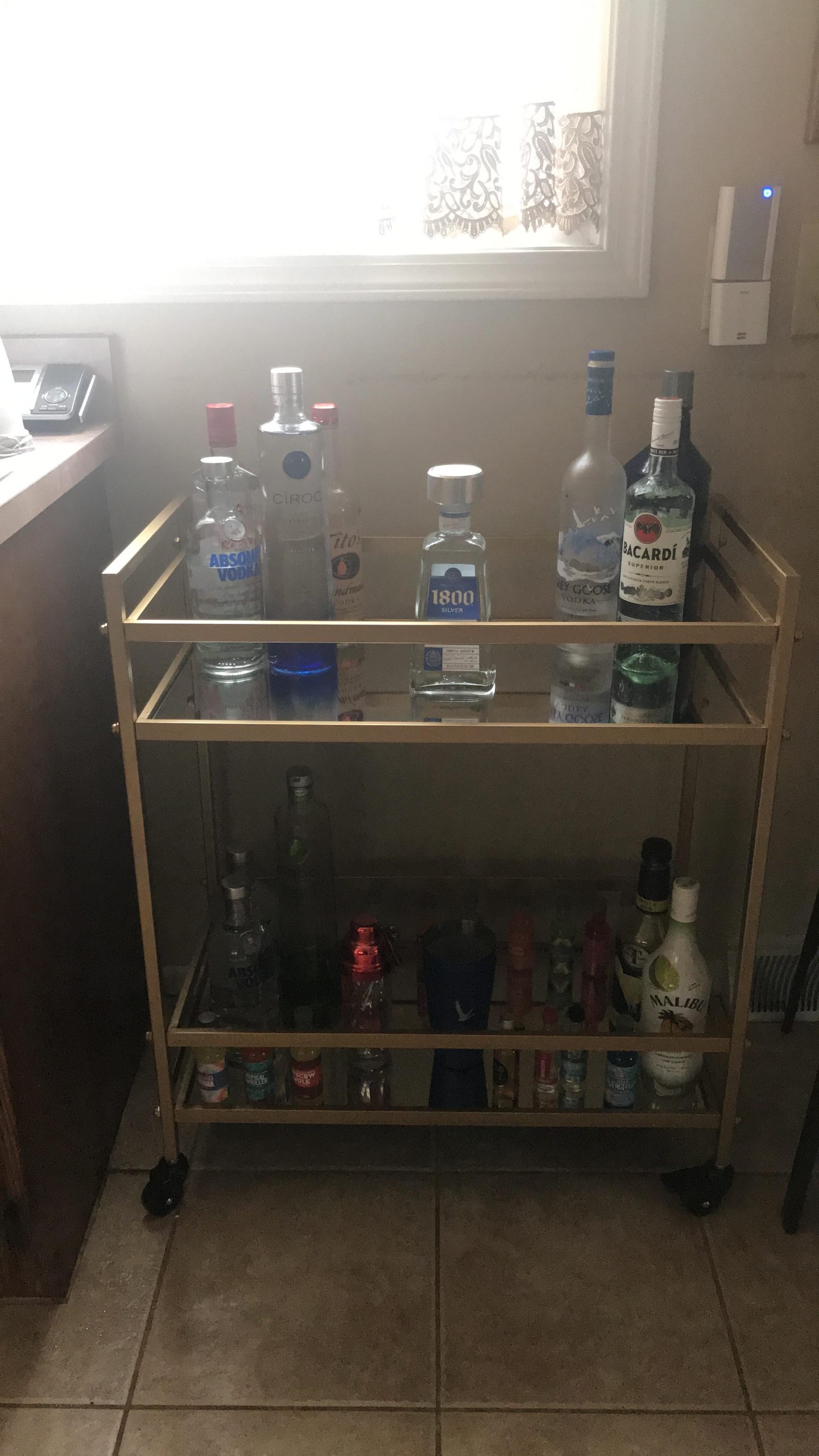 Signature Design by Ashley Chaseton Glam Bar Cart with 2 Shelves, Silver Finish customer photo 2