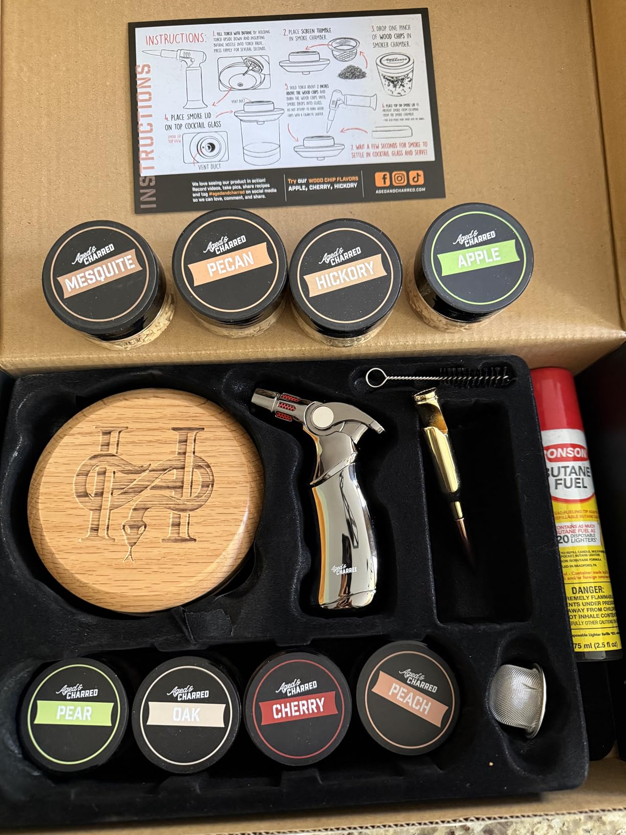 Whiskey Smoker Kit with Torch and Old Fashioned Syrup - 8 Flavors Wood Chips - Bourbon Gifts for Men, Cocktail Smoker kit - USA Oak Smoke Lid (No Butane) customer photo 1