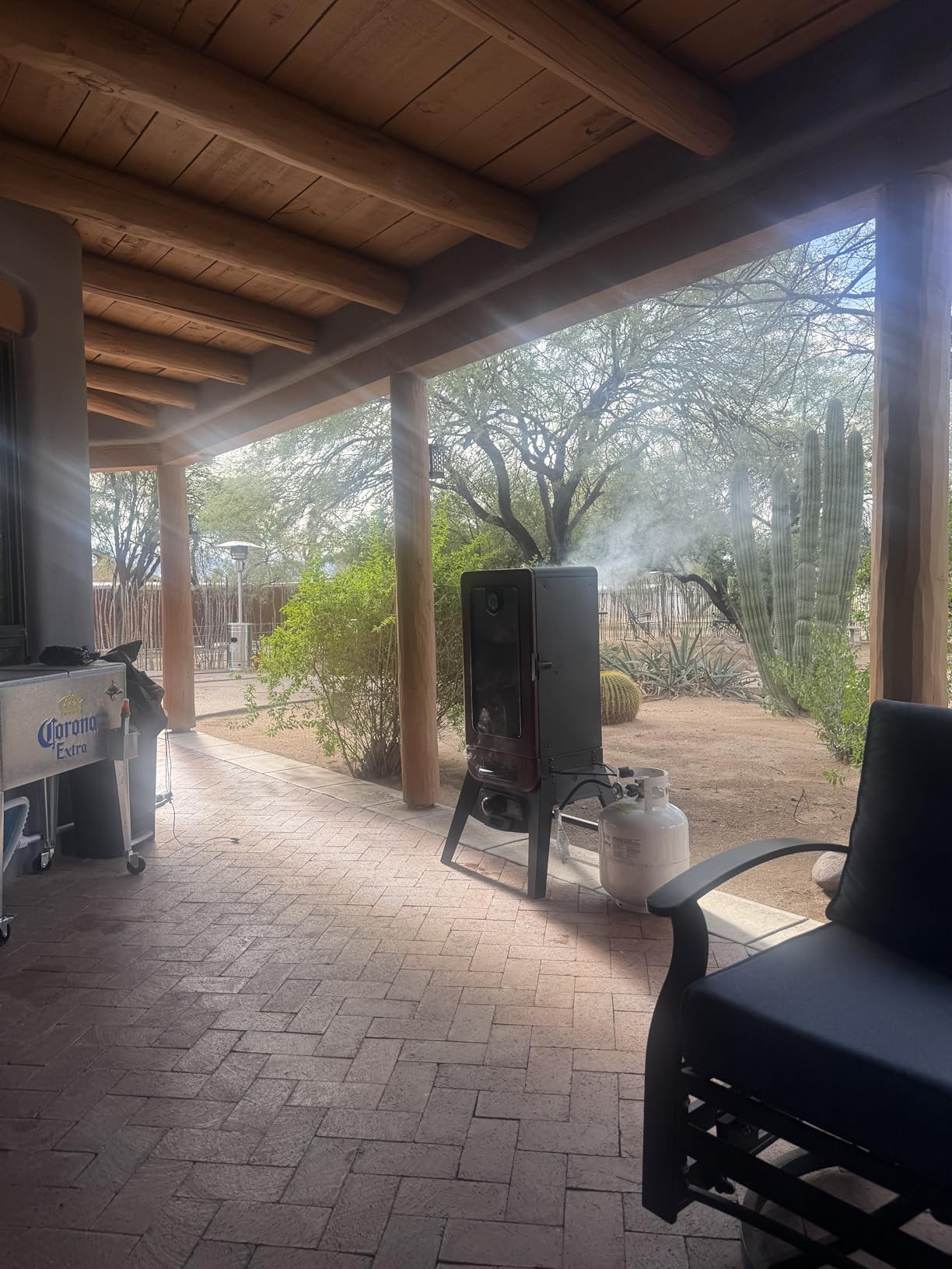 Pit Boss 3-Series Gas Vertical Smoker, Red Hammertone - 10773 customer photo 1
