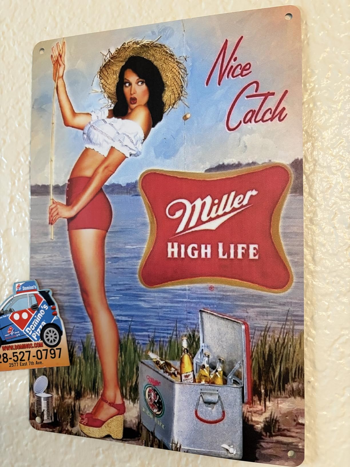 Vintage-Style Metal Tin Sign for Man Cave - Retro Fishing and Beer Decorative Sign, 8 x 12 Inch (039) customer photo 1