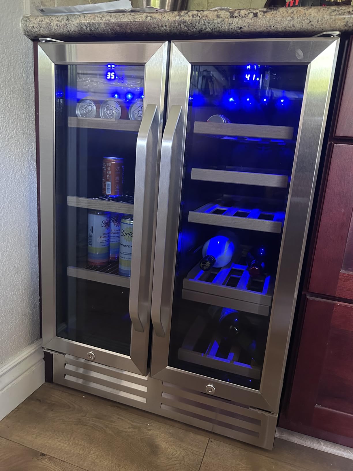 24 Inch Outdoor Beverage Refrigerator Cooler,Stainless Steel Wide Refrigerator for 210 Cans,Fit Perfectly for 24