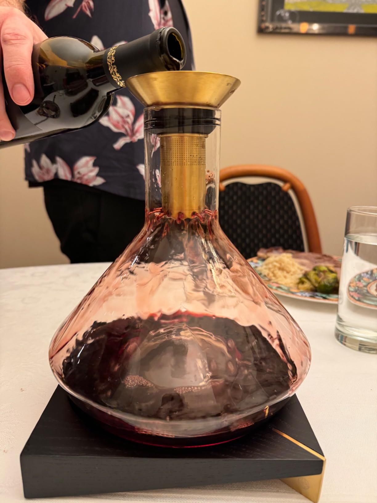 RBT Premium Wine Decanter with Sediment Strainer and Integrated Aerator | Crystal Glass Carafe to Enhance Flavor and Clarity customer photo 2