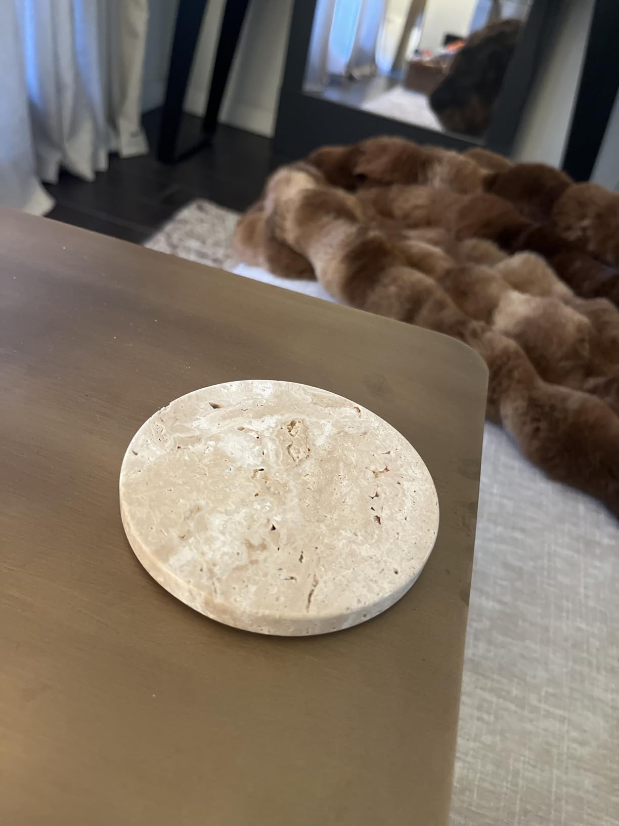 Natural Travertine Marble Coasters Set of 4-4