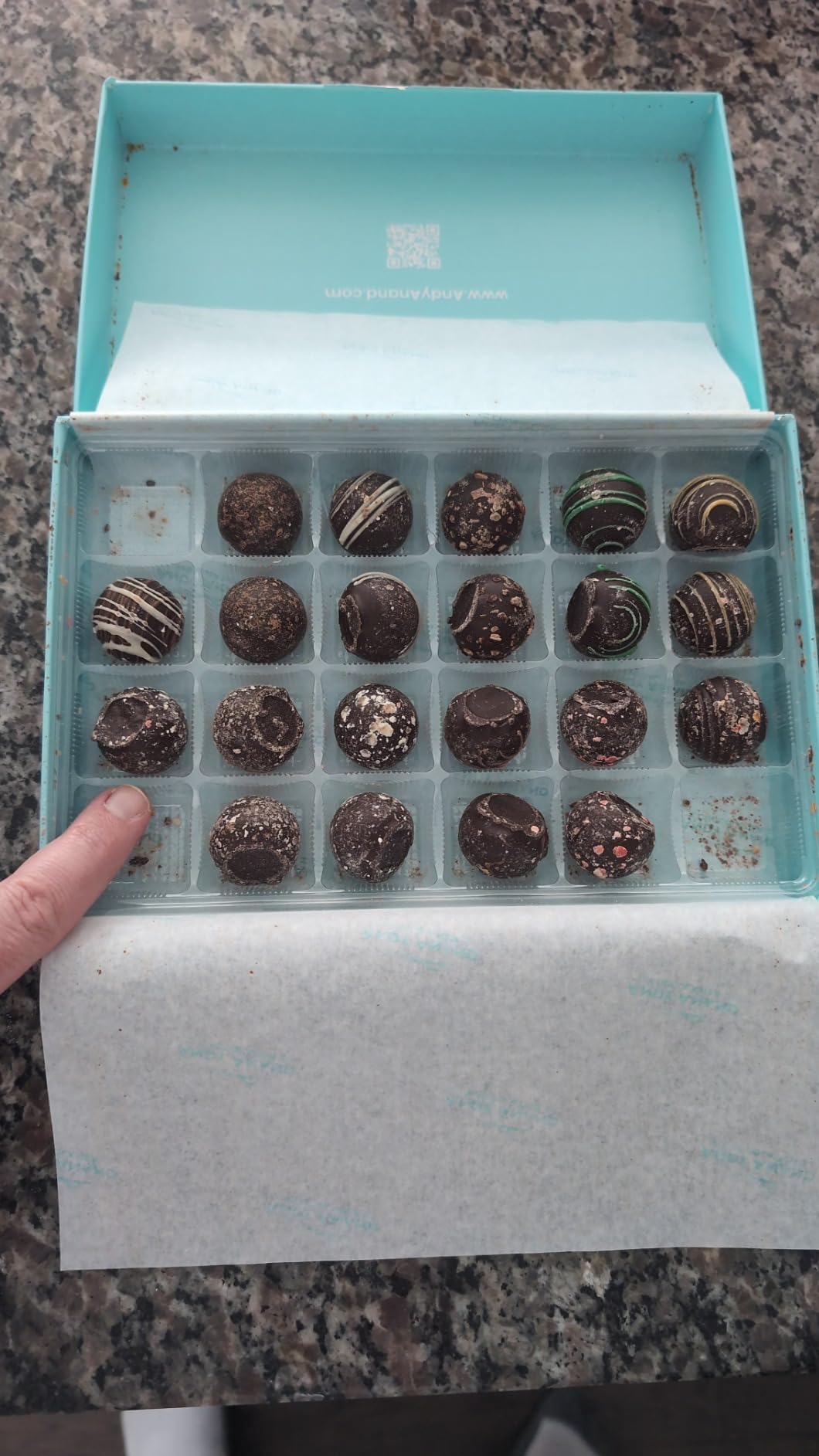 ANDY ANAND CHOCOLATIER Champagne, Rum, Irish Cream & Kahlua Belgian Chocolate Truffles Gift Boxed & Greeting Card, Delicious, Succulent & Divine Birthday Christmas Anniversary (24 Pcs) customer photo 2