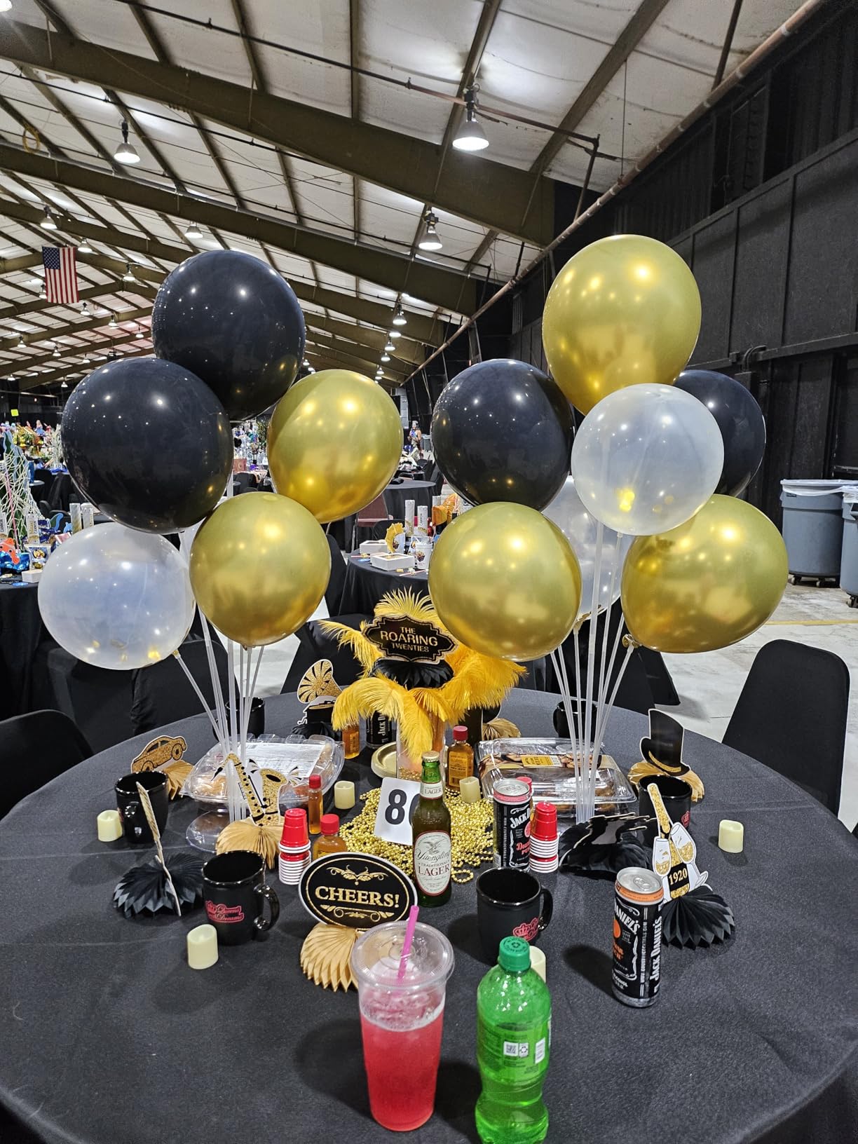Epakh 10 Pcs Roaring 1920's Party Decorations Honeycomb Centerpiece Black and Gold Birthday Music Party Table for 1920s Birthday Speakeasy Vintage Flapper Wedding Party Supplies customer photo 1