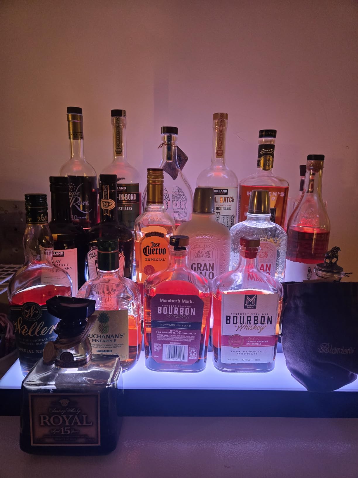 Royxen LED Lighted Liquor Bottle Shelf 3 Tier, 16 Inch Bar Shelf with Remote, Bottle Stand Multi-Color Lighting Modes for Bars customer photo 2