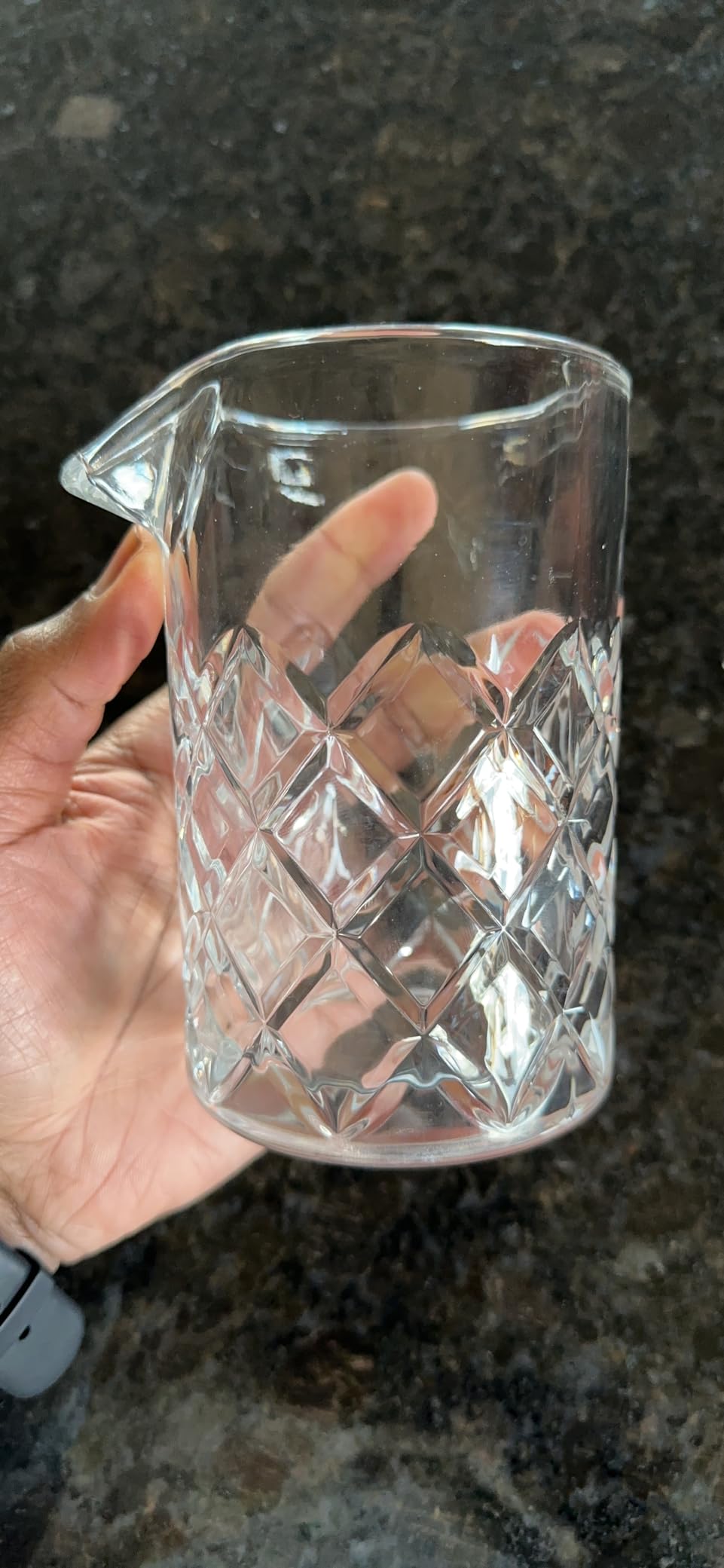 KITESSENSU Bar Mixing Glass, Seamless Pitcher for Stirred Cocktails with Weighted Bottom, Old Fashioned Bartender Accessory and Tool - 18oz 530ml customer photo 1