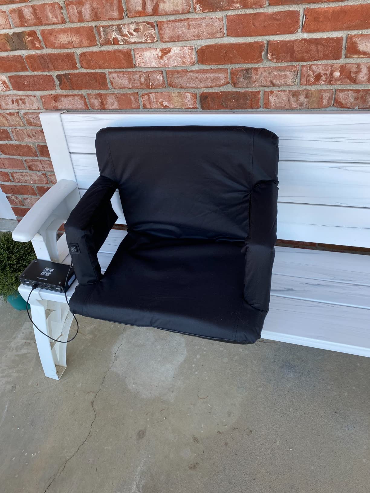 Alpcour Heated Reclining Stadium Seat for Bleachers - Wide Bleacher Chair with Back Support and Cushion, Armrests, Side Pockets, & Hook - Stadium Seats Chairs for Camping, Kayak, Paddle Board & More customer photo 1