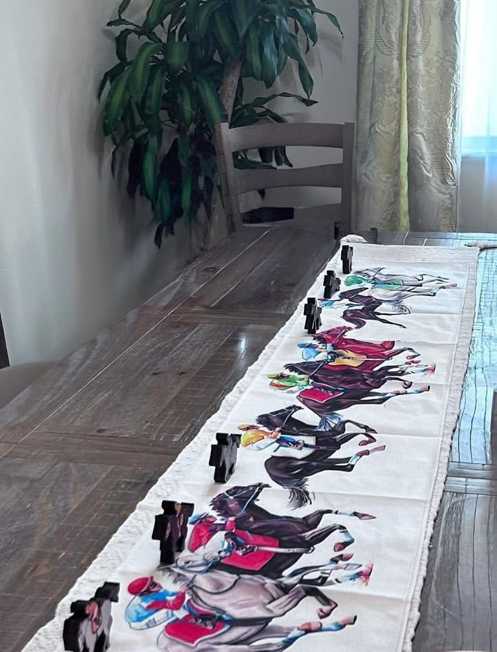 Nepnuser Kentucky Table Runner 2026 Horse Racing Party Decoration Rustic Farmhouse Home Dining Room Kitchen Table Decor (13