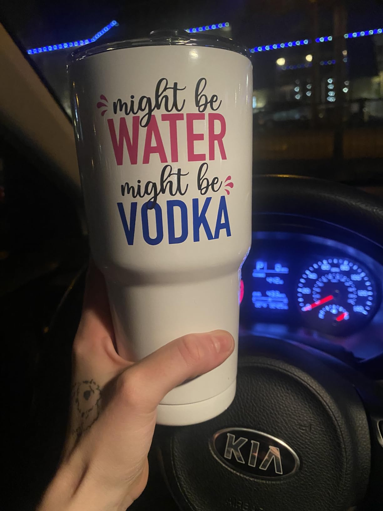 Funny Might Be Vodka Tumbler 30oz, Fun and Unique Presents for Drinkers, Adult Humor Cups, Drinking Themed Gag Gifts for Men and Women, Ideal Present Picks for Her Birthday, Christmas, Gift Ready customer photo 1