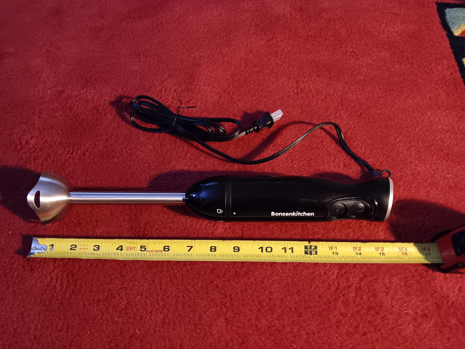 Bonsenkitchen Hand Blender, Immersion Blender with 2 Mixing Speed, Electric Handheld Mixer Portable Stick Mixer, Stainless Steel Blades customer photo 2