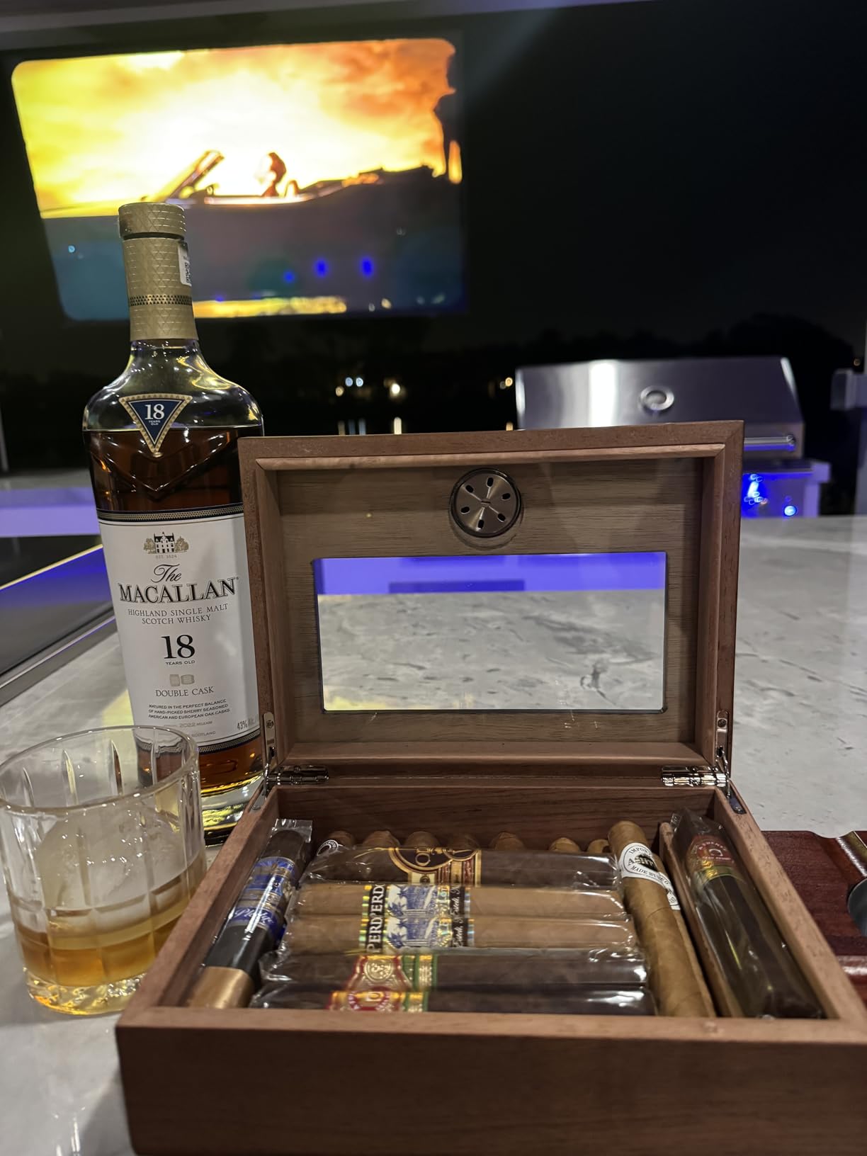 Wood Cigar Ashtray Cigarettes Ashtrays for Indoor Outdoor Patio Home Office Use Square Wooden Brown Cigar Ash Tray Gifts for Men with GIFT BOX (Classic) customer photo 2