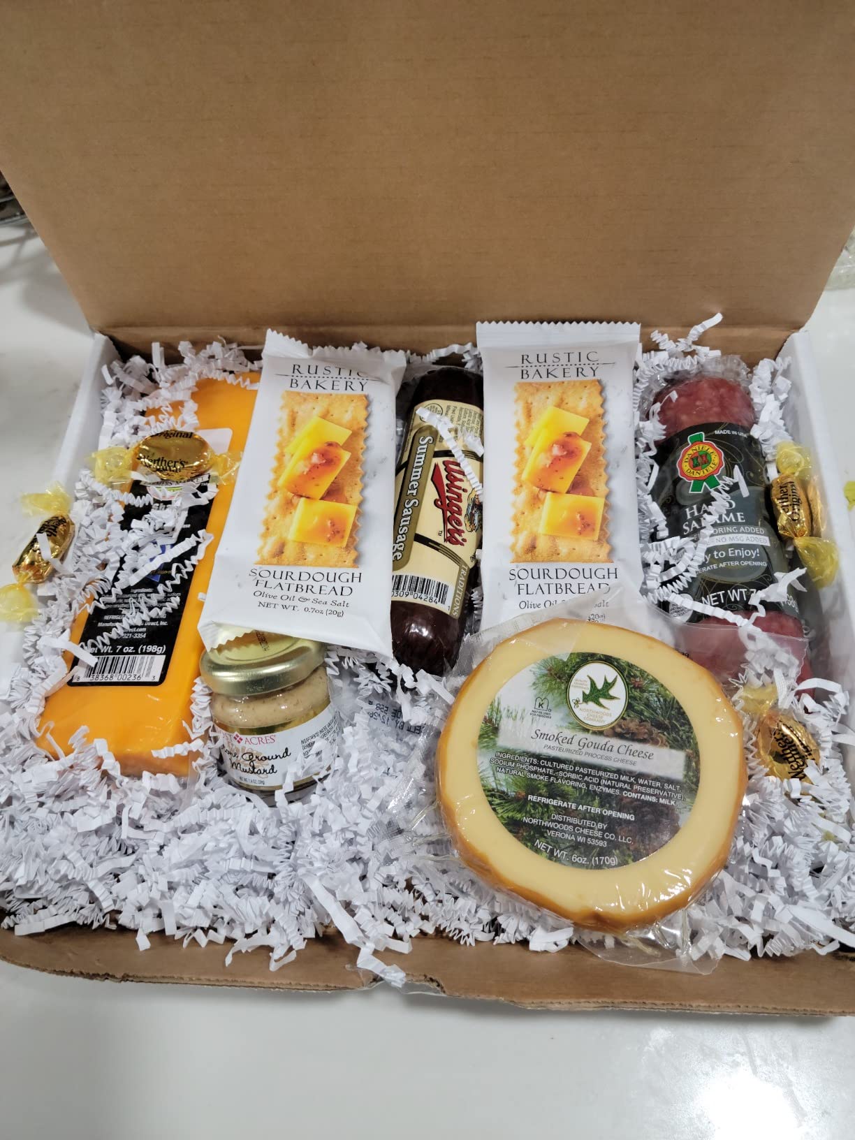 Charcuterie Meat and Cheese Gift Basket, Charcuterie Board Food Items, Food Gifts for Men, Meat Sampler For Men, Tailgating, Business, Congratulations, Care Packages, Thanksgiving and Christmas Gift (8-item Bundle) customer photo 2