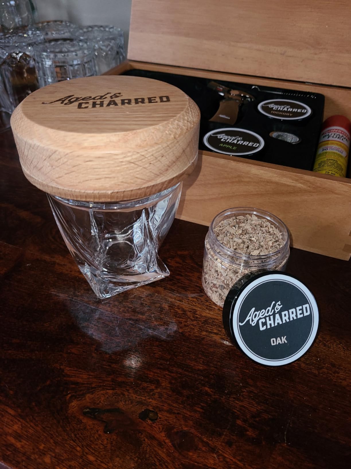 Whiskey Cocktail Smoker Kit with Torch, Old Fashioned Syrup & 8 Flavors Wood Chips - Premium USA Oak Smoker - Old Fashioned Smoker Kit - Bourbon Gifts for Men (with Butane) customer photo 2