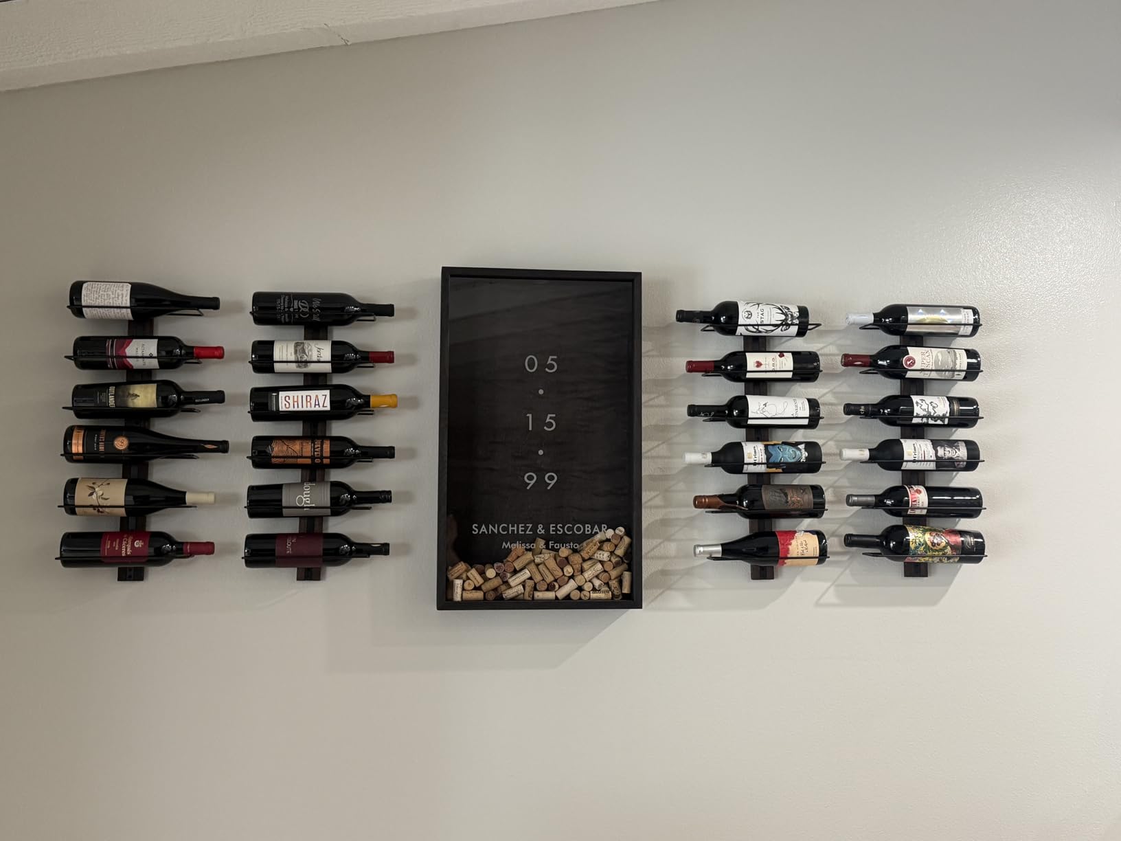 B4Life Wine Rack Wall Mounted for 9 Wine Bottles, Wood Wine Racks for Wall, Wine Holder Wine Bottle Racks for Kitchen, Dining Room, Bar customer photo 2