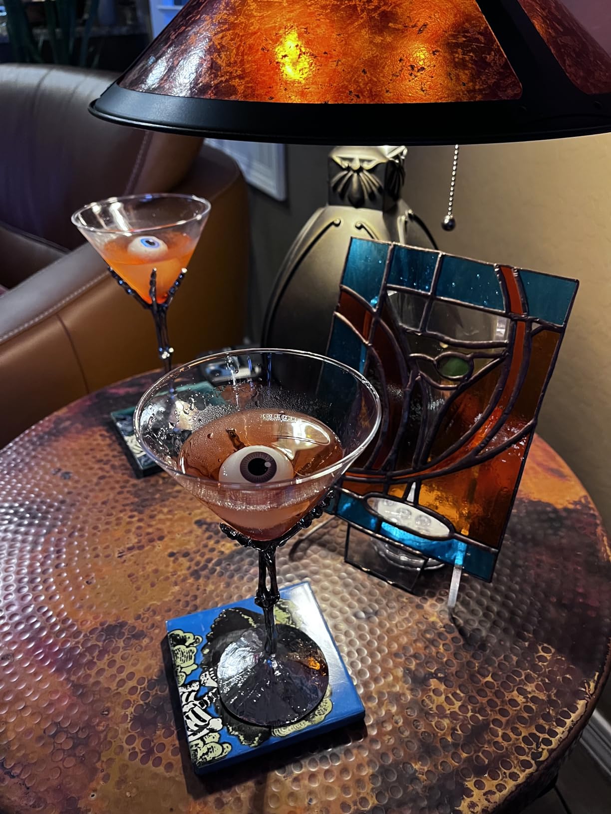 Stemmed Skeleton Martini Glasses Set of 2 - 9