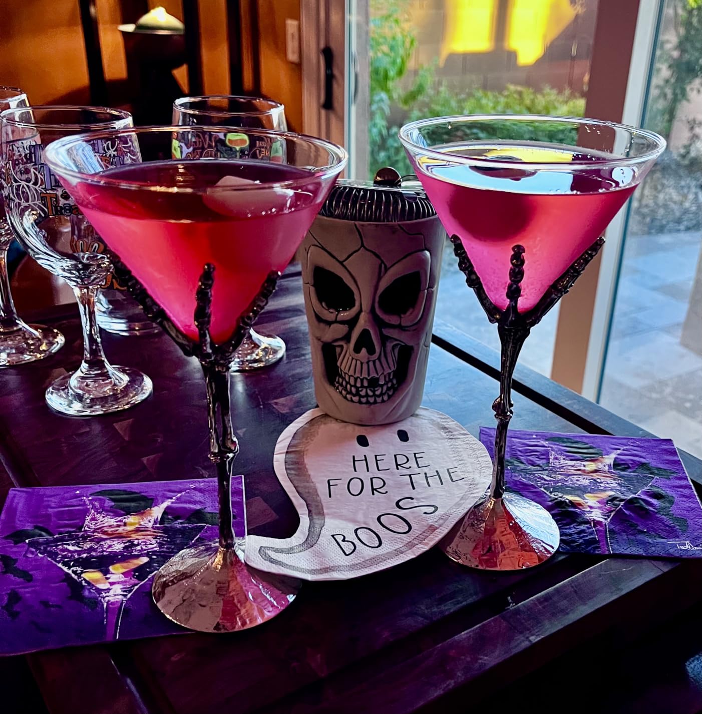 Stemmed Skeleton Martini Glasses Set of 2 - 9