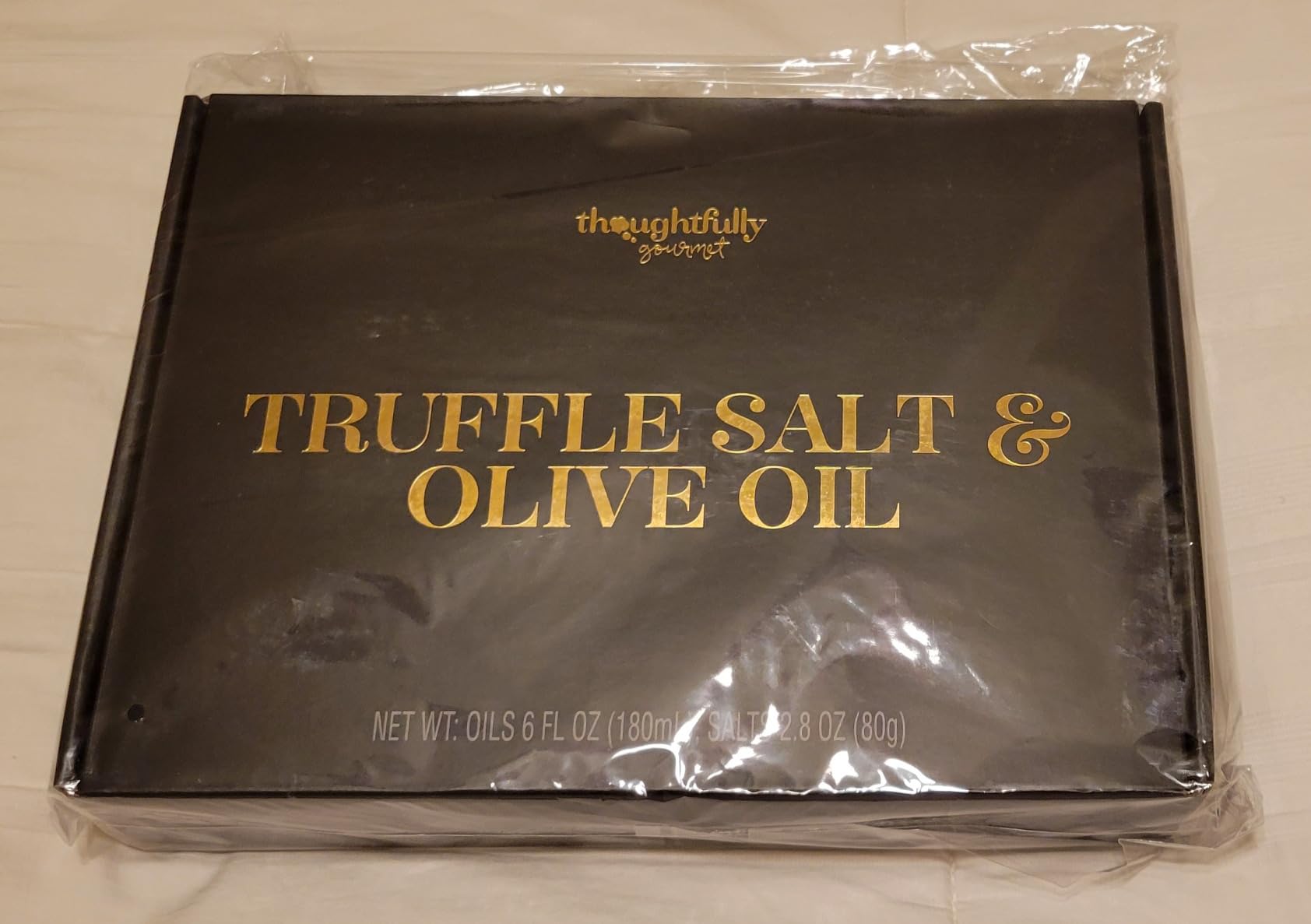 Thoughtfully Gourmet, Truffle Salt & Olive Oil Gift Set, Includes 4 Premium Extra Virgin Olive Oil, 2 Truffle Salts with Real Truffles, Set of 6 customer photo 1