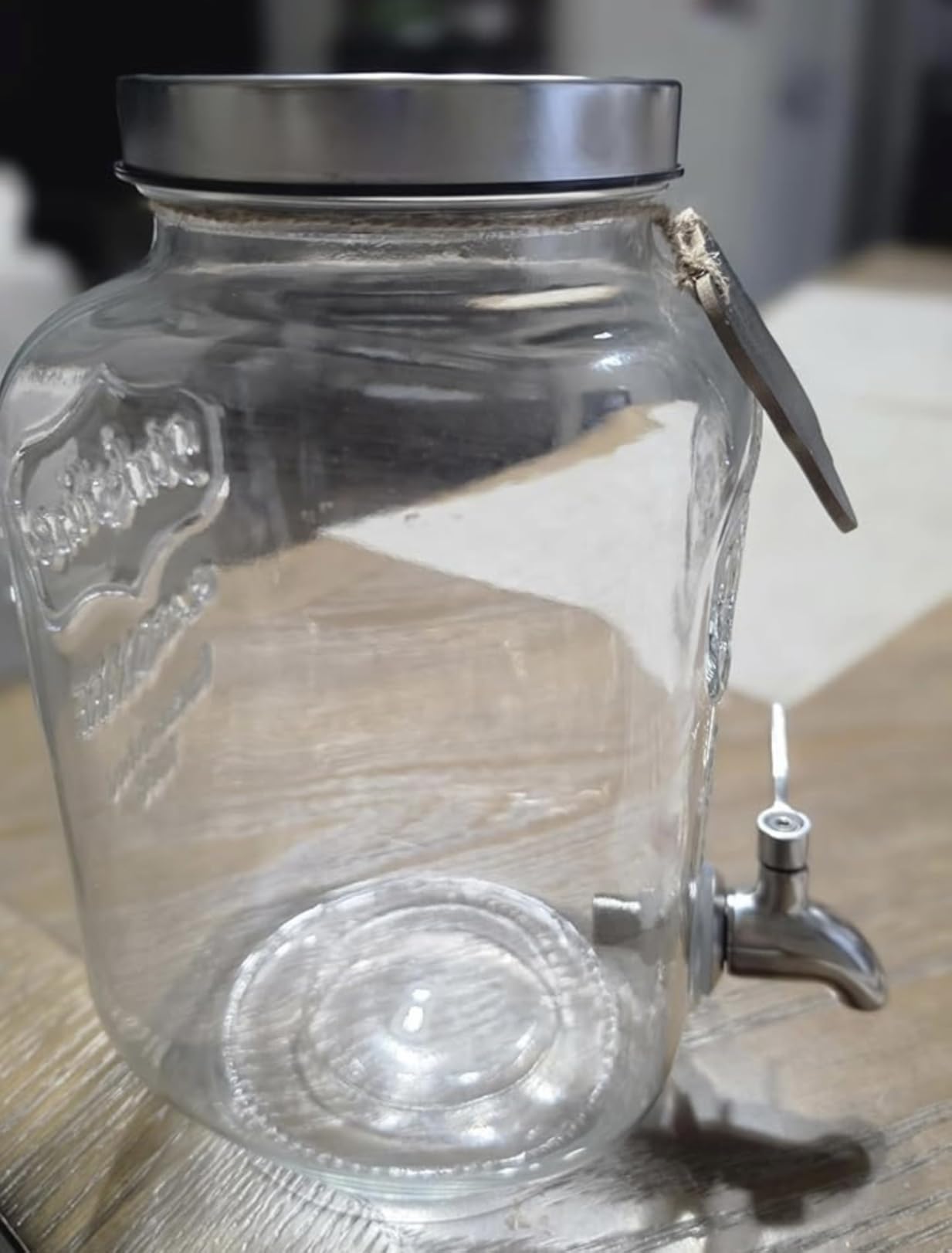 1 Gallon Drink Dispenser with Spigot 18/8 Stainless Steel - Airtight & Leakproof Glass Sun Tea Jar with Anti-Rust Lids, Beverage Dispenser for Parties customer photo 1
