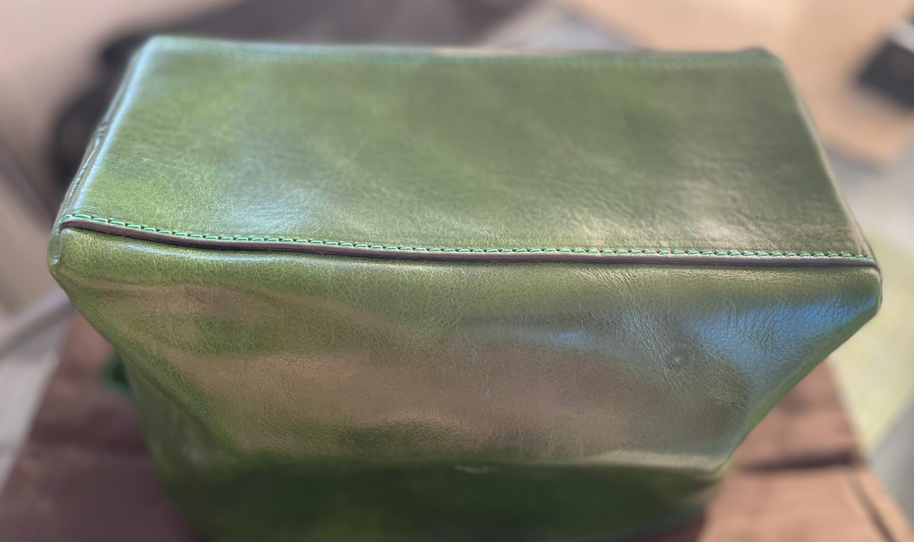 Time Resistance Leather Toiletry Bag - Italian Cosmetic Case Dopp Kit (Brown) customer photo 1