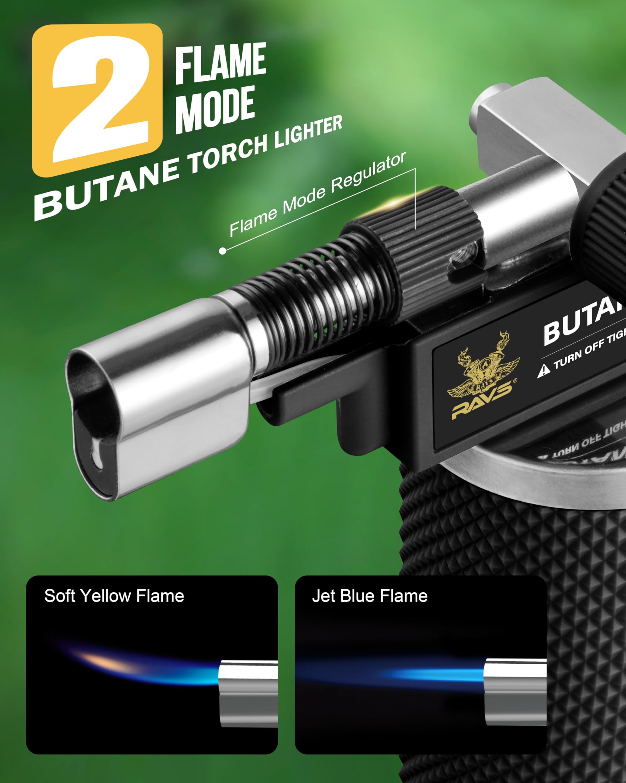 RAVS Butane Torch Lighter, DUAL Flame Mode Kitchen Torch, Refillable Cooking Torch Gun, Creme Brulee Torch Lighter, Blow Torch for Cooking, Welding, Mini Torch Soldering Torch (Butane Not Included) customer photo 2