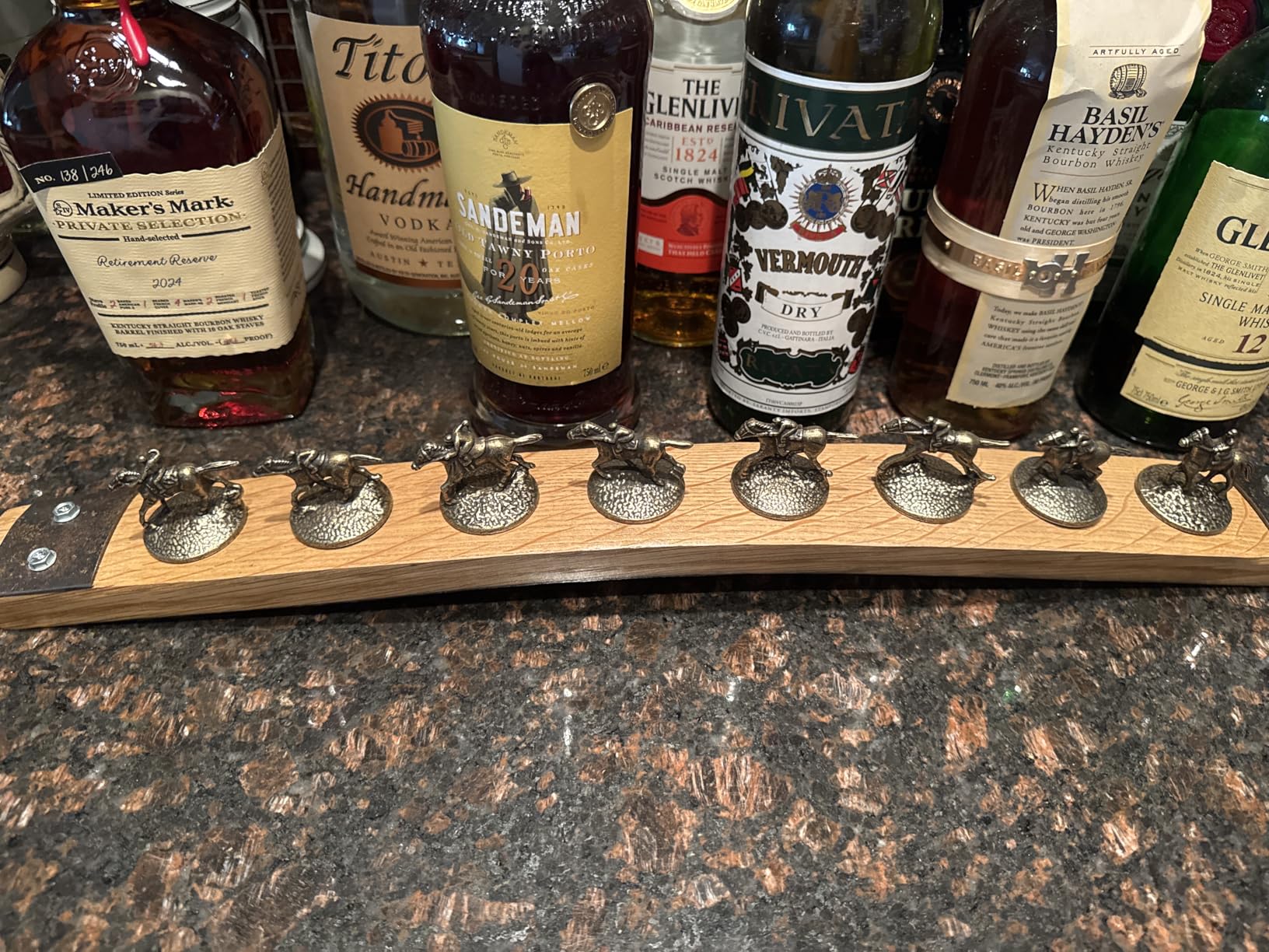 Bourbon Stopper Display for Blanton's - Authentic Whiskey Barrel Stave, Cork Display Holder, Natural with Metal Hoop customer photo 1