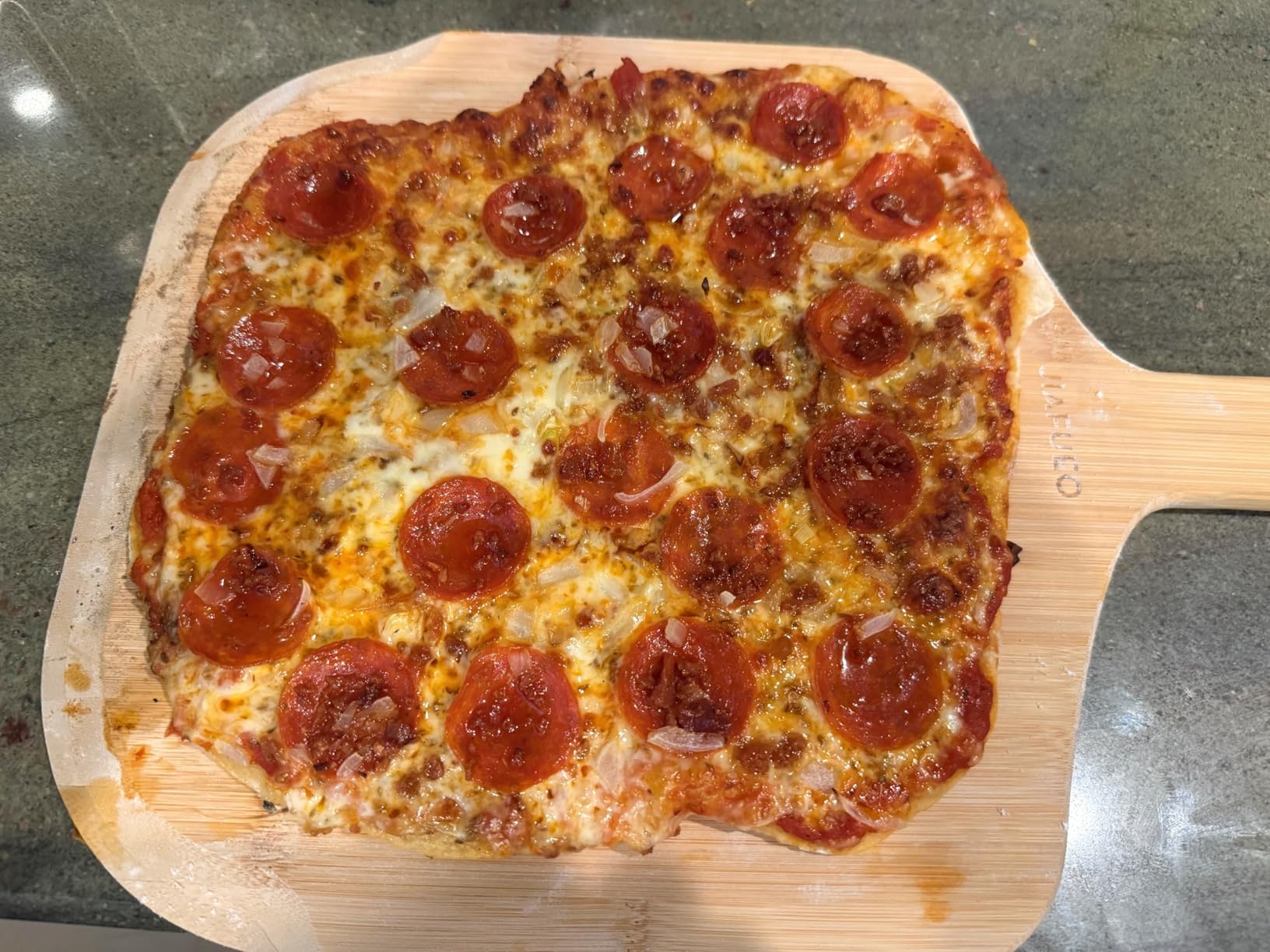 Bamboo Pizza Paddle 12 inch - Wooden Cutting Board for Baking customer photo 2