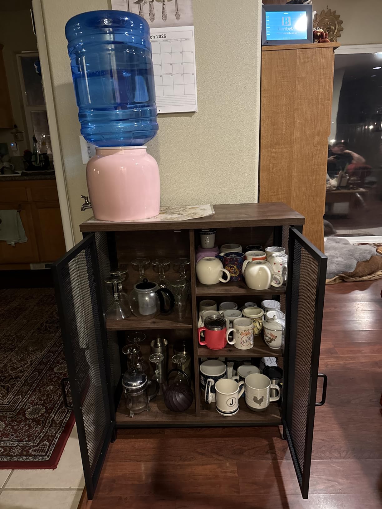 BON AUGURE Coffee Bar Cabinet for Liquor, Small Storage Cabinet for Home Kitchen, Farmhouse Sideboard Buffet Cabinets, Industrial Alcohol Cabinets customer photo 2