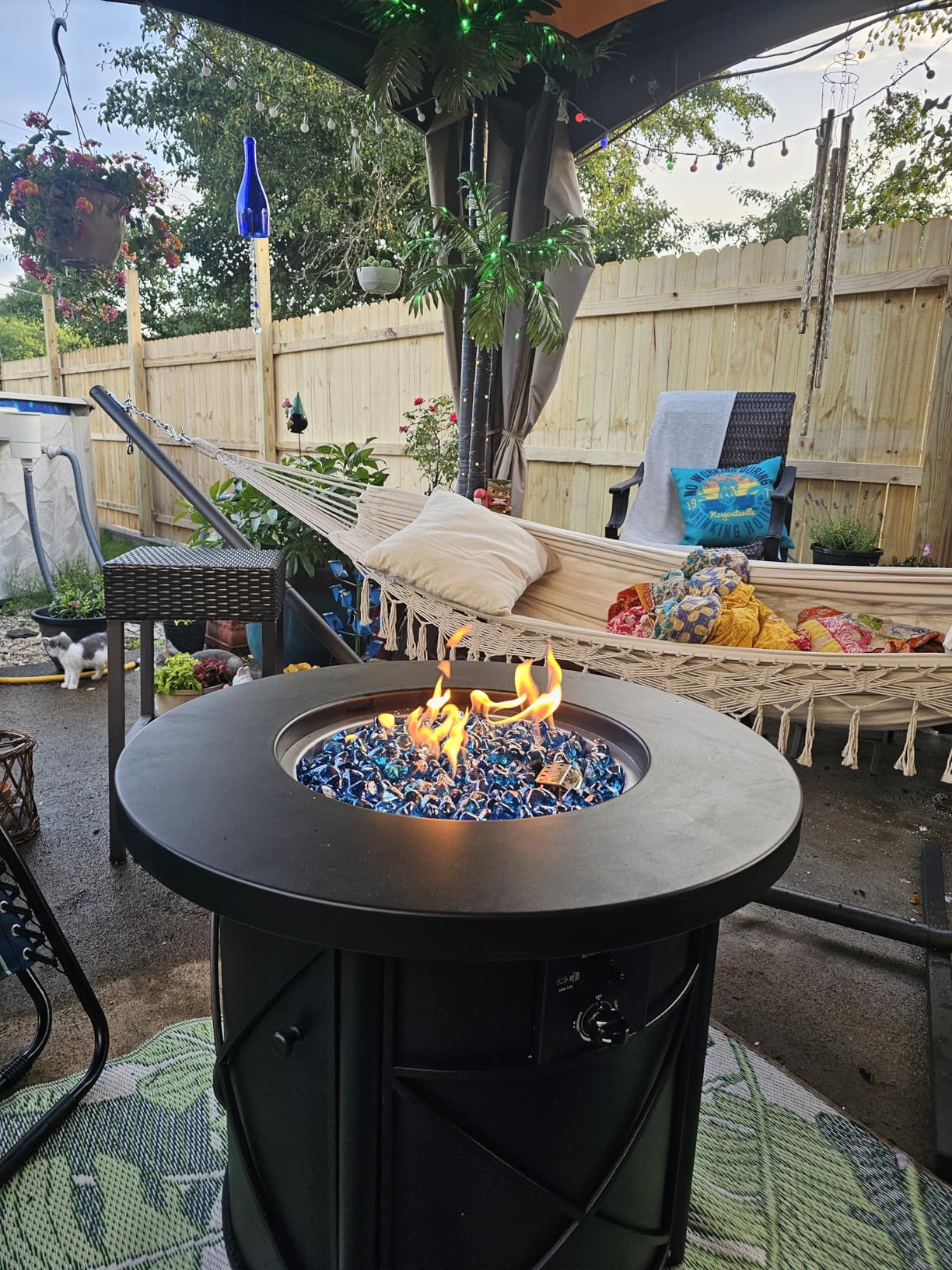 BALI OUTDOORS 50000 BTU Propane Fire Pit for Outdoor, 30 in Fire Pit Table Outdoor, Round Firepits for Outside Backyard, Patio customer photo 2
