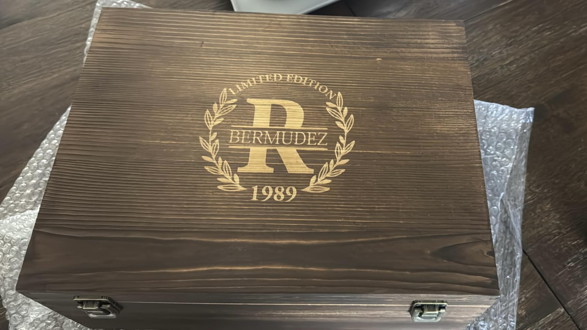 Personalized Whiskey Decanter and Stones Set - Customized Gift for Him - Men, Dad, Father - Engraved Twisted Decanter,2 Twisted Glasses, 2 XL Chilling Balls, Coasters, Tongs in Wooden Gift Box customer photo 2