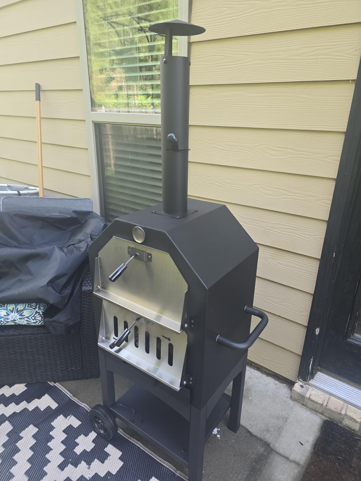 Outdoor Pizza Oven, Wood Fired for Outside, Patio Maker With Stone, Peel, Grill Rack, and Waterproof Cover for Backyard Camping customer photo 1