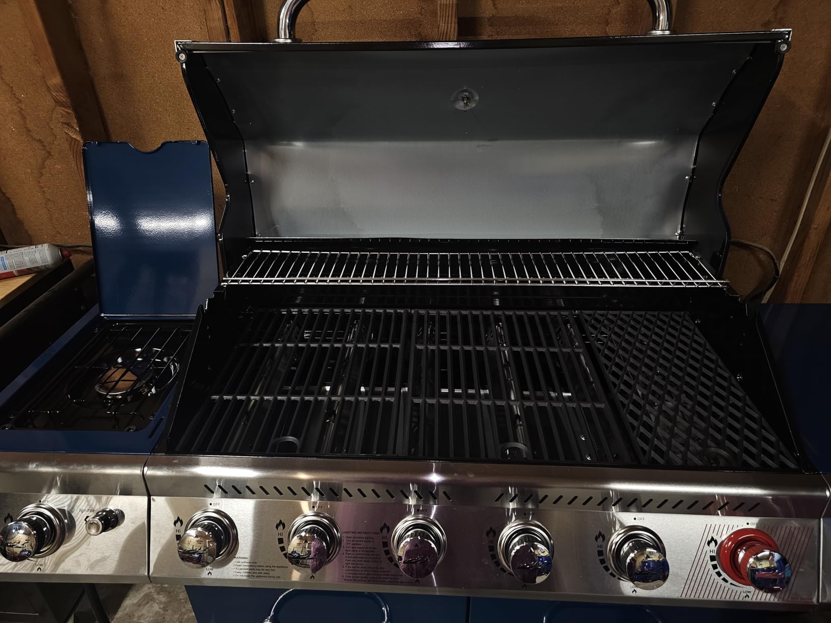 Royal Gourmet GA6402B 6 Burner Propane Gas Grill with Side Burner and Warming Rack, 74,000 BTUs, Cabinet Style Gas BBQ Grill for Barbecue Grilling & Backyard Cooking, Blue customer photo 2
