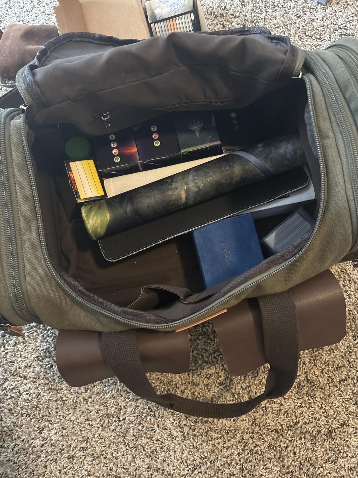 Waxed Canvas Genuine Leather 50L Waterproof Duffle Bag - Vintage Travel Weekender Overnight Carry On customer photo 1