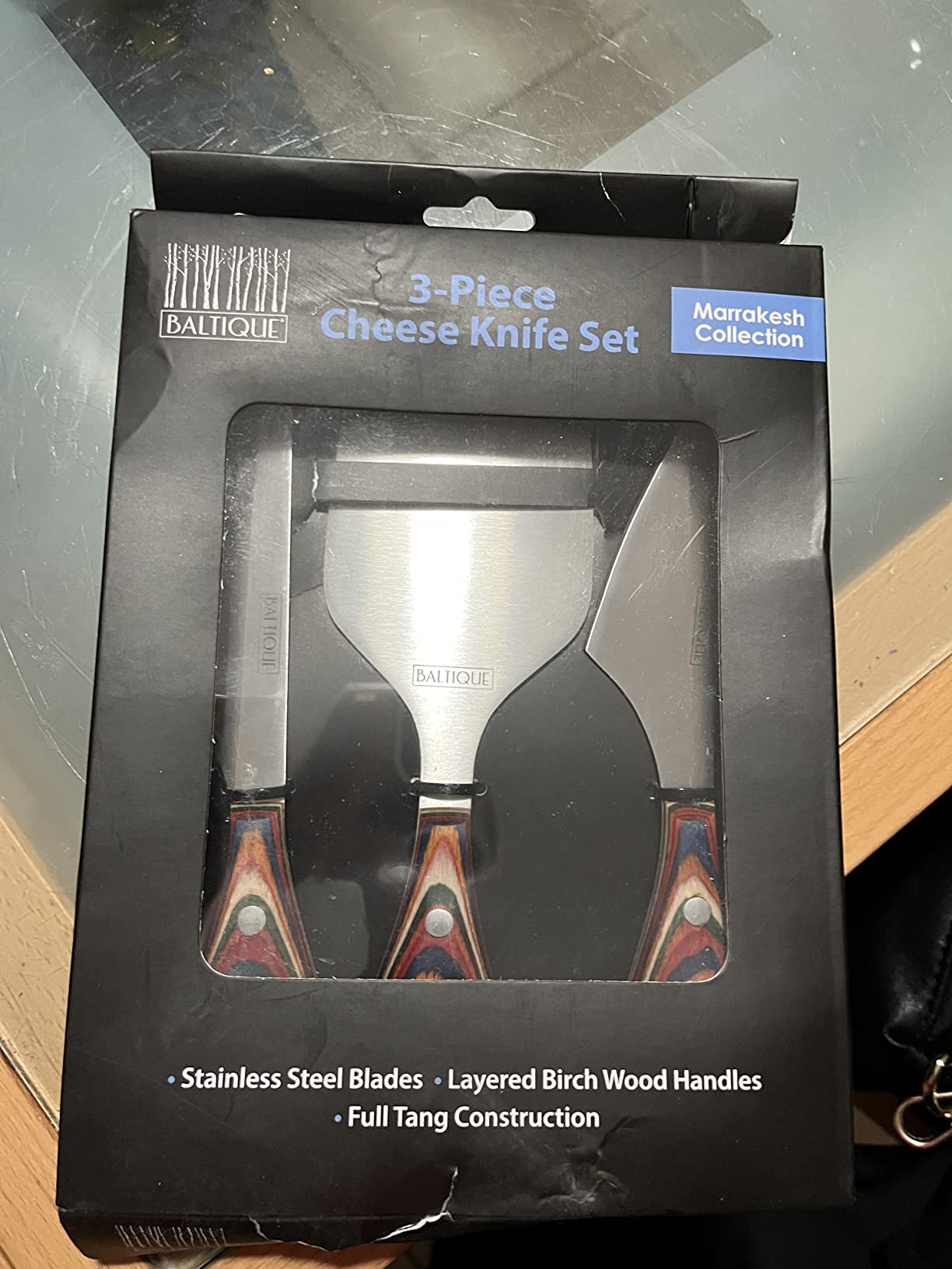 Totally Bamboo Baltique Marrakesh Collection 3-Piece Cheese Knife Set, Stainless Steel Cheese Knives with Colorful Wooden Handles for Charcuterie Boards customer photo 2