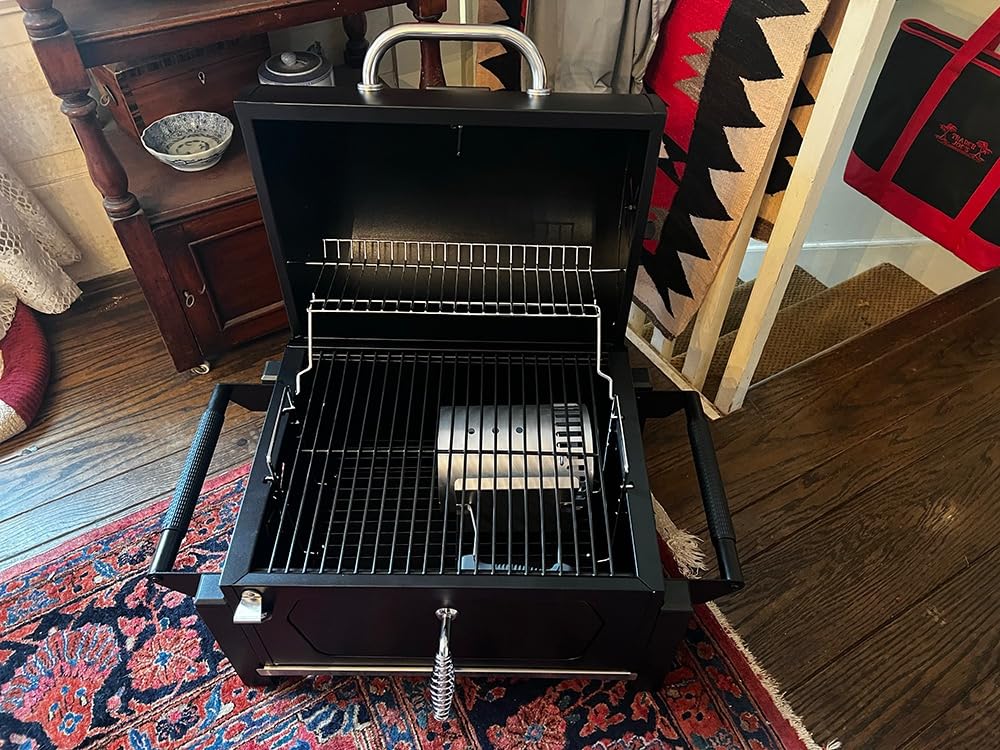Royal Gourmet CD1519 Portable Charcoal Grill with Warming Rack, Tabletop Charcoal Grill with 303 Sq. In Cooking Area for Outdoor Camping and Picnic Grilling, Black customer photo 2